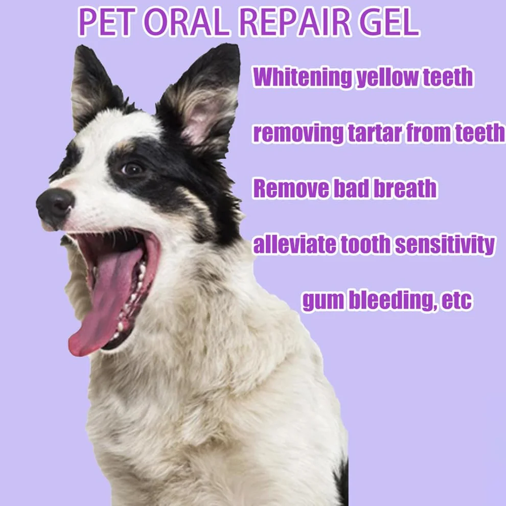 Pet Oral Repair Gel, Advanced Dog Teeth Cleaning Pen Sets With Whitening & Tartar Control Dogs Teeth Cleaning Toothbrush Pens Care Freshens Breath Reduces Easy No-Brushing Oral Care (4 PCS)