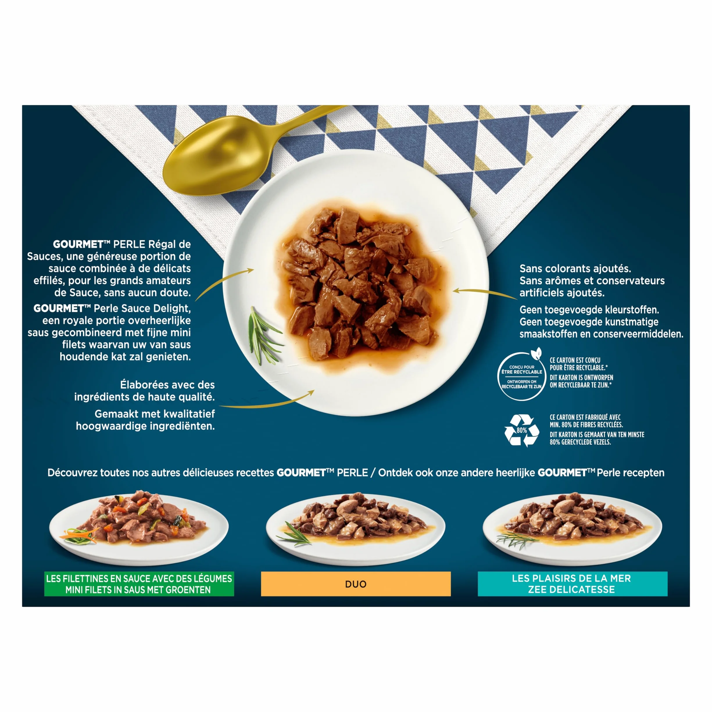 GOURMET PERŁA | REGAL SOS | Kot dla dorosłych | Wołowina, Kurczak, Tuńczyk, Łosoś | 12 x 85 g| Świeża saszetka