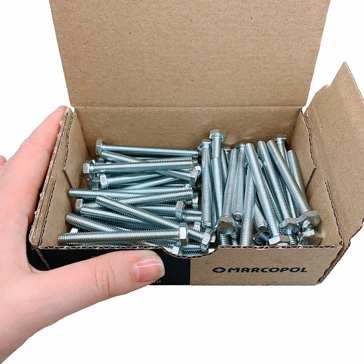 Śruby sześciokątne DIN 933 ocynkowane M6 x 60 mm, komplet 60 szt.