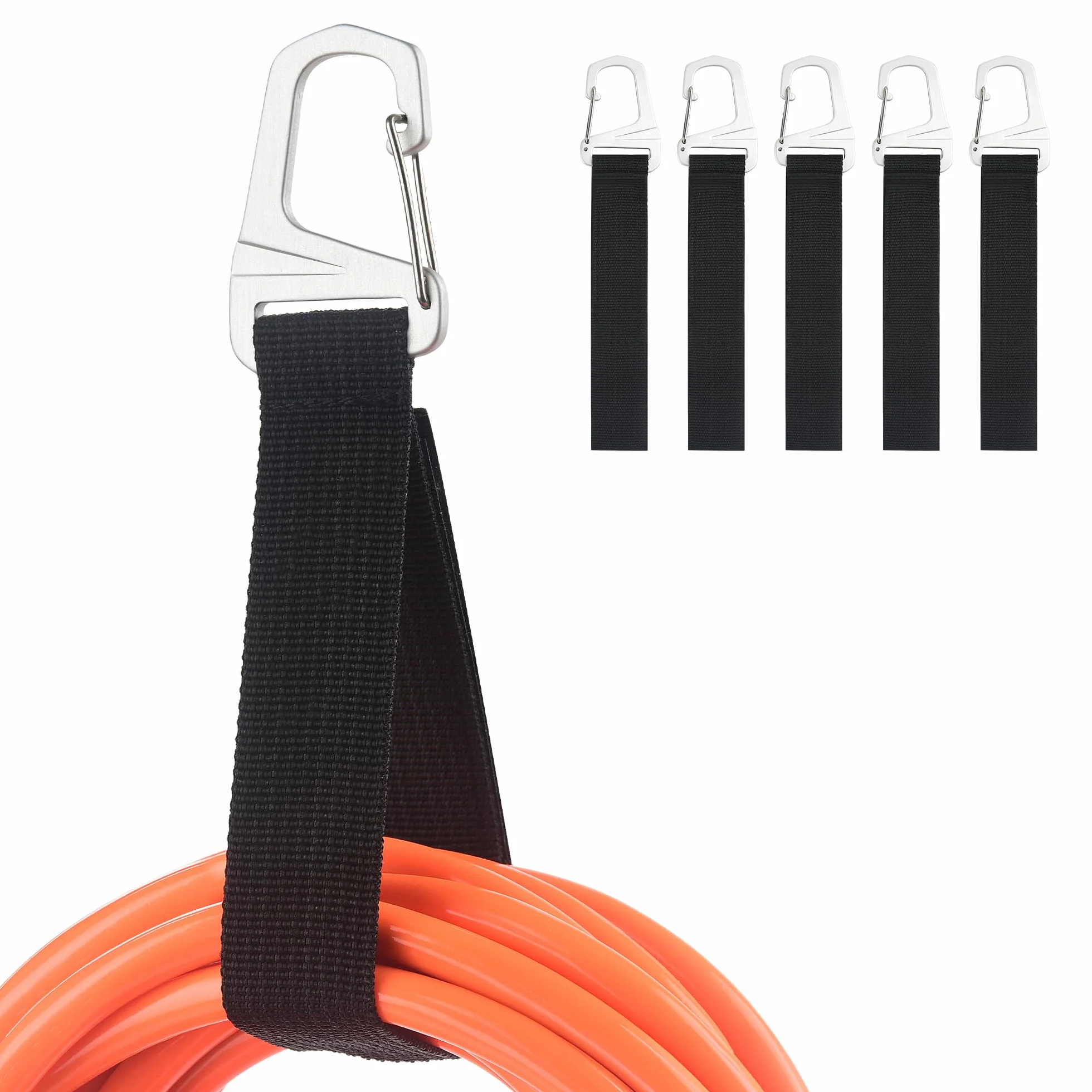 Cable Matters 5-pak wytrzymałe paski do organizacji przedłużaczy z metalową klamrą, udźwig 22 kg, opaski rzepowe 32 × 2,5 cm do kabli i węży