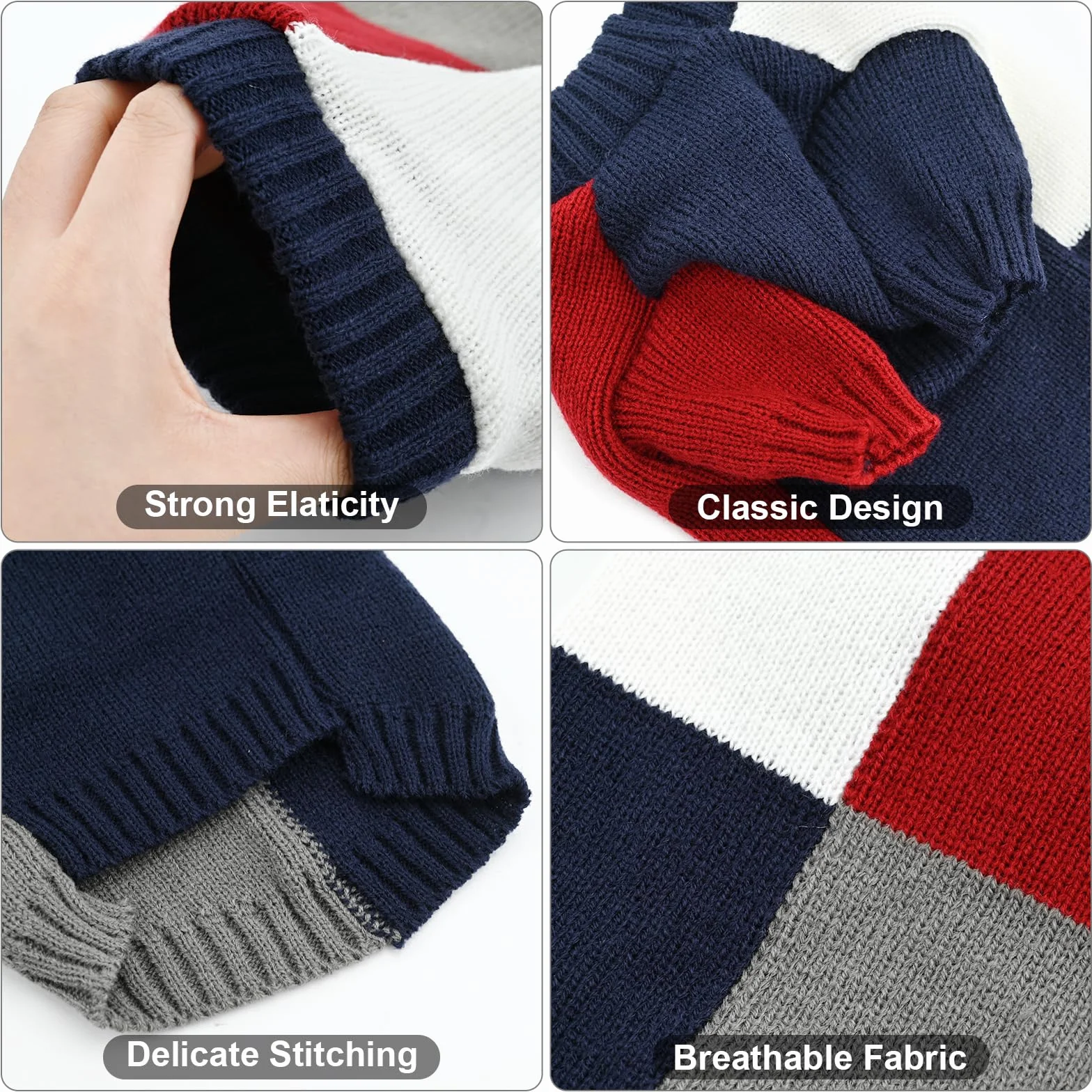 Sweter dla psa, elastyczny, miękki, pulower, zimowa kamizelka dla psa, komfort i ciepło, golf, dzianinowe ubrania dla psów, kolor, żywy, łatwy do zakładania psa, bluza dla psów, dziewcząt, chłopców