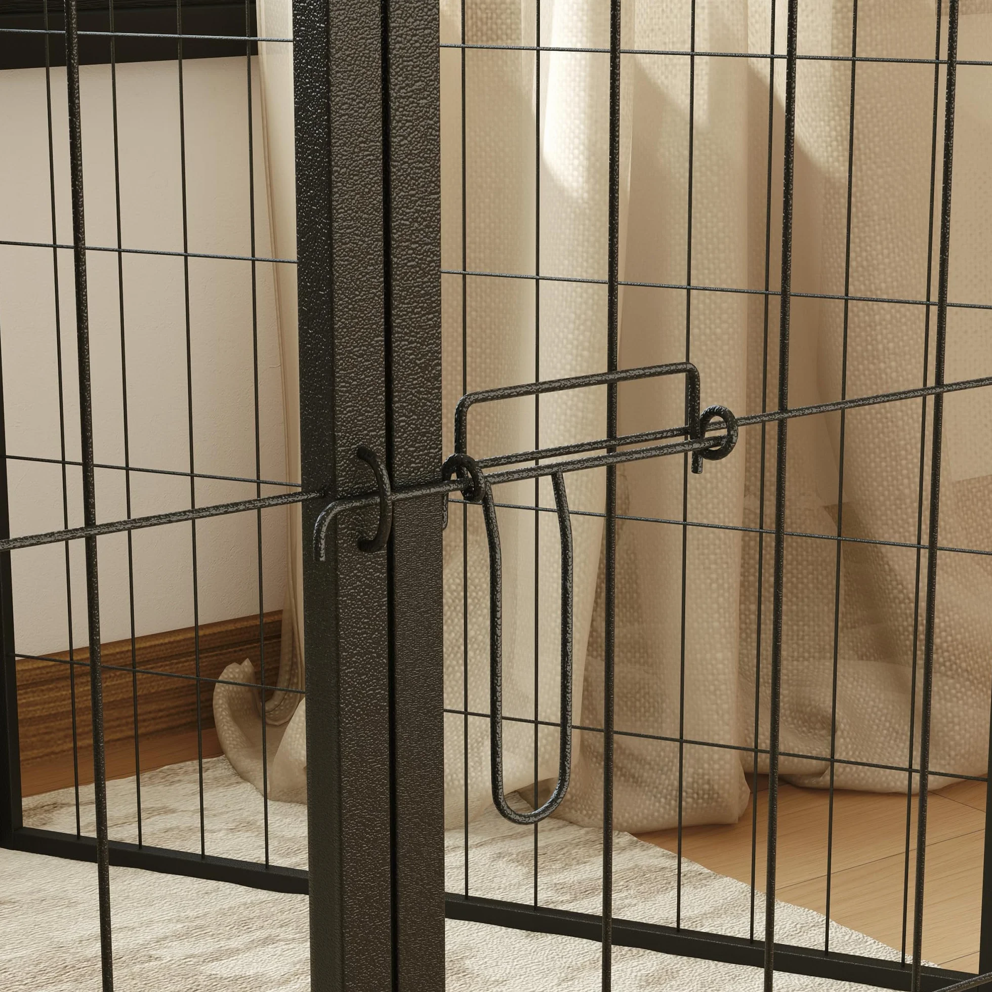 PawHut 6-częściowy kojec "zrób to sam" dla szczeniaków, 100 cm wysokości, z drzwiami i wybiegiem