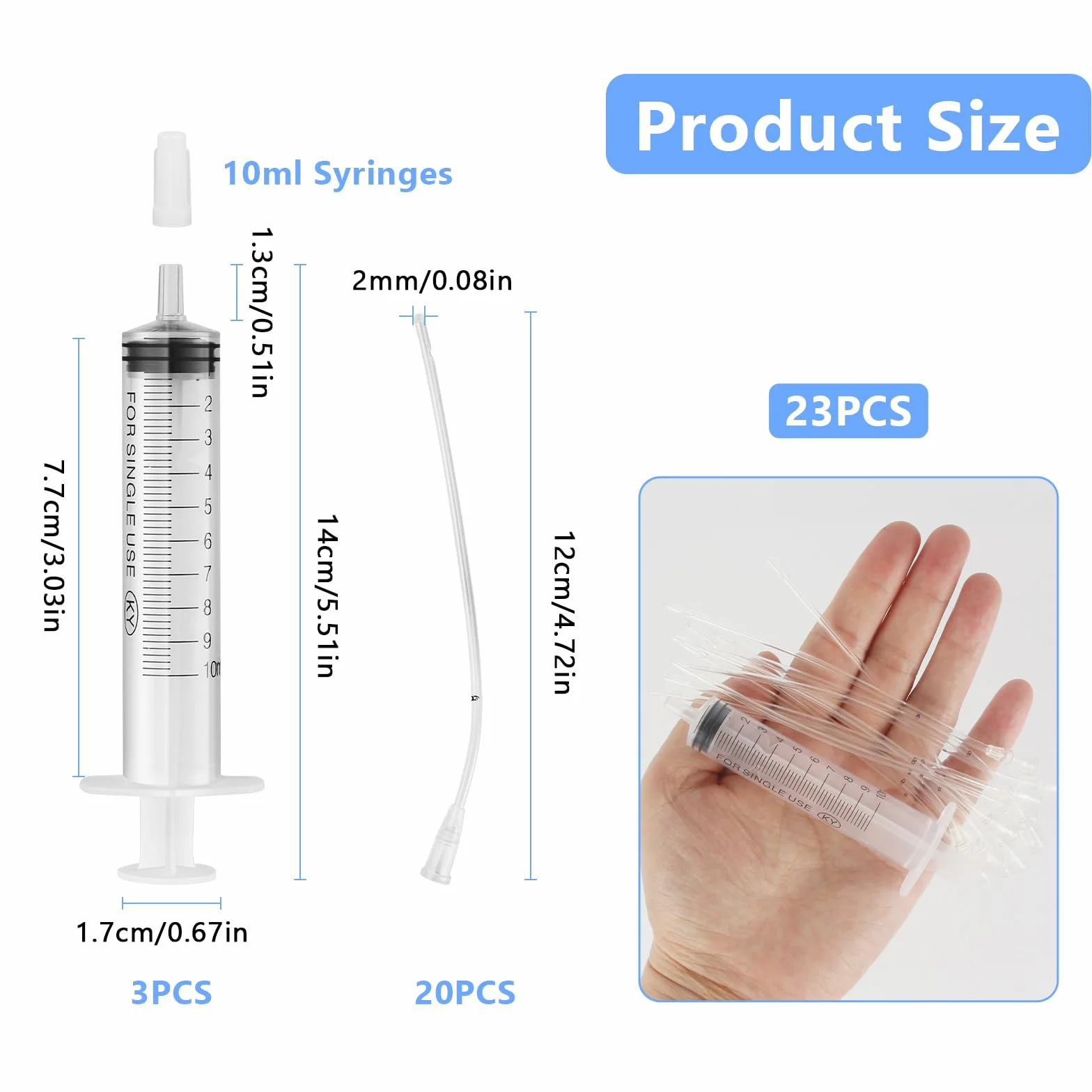 Strzykawka 10 ml z wężem do karmienia ptaków, akcesoria