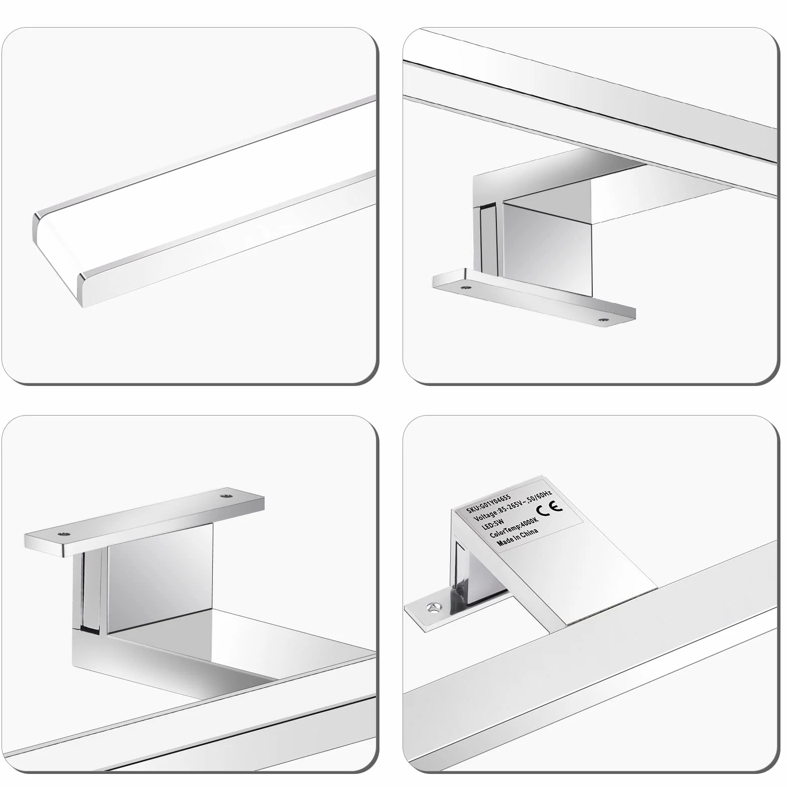 ERWEY 2 w 1 lampa LED do lustra, IP44, lampa łazienkowa, neutralna biel, oświetlenie do makijażu, do łazienki, 230 V, szafka z lustrem, lampa montażowa, lampa ścienna (30 cm, 4000 K, 5 W)