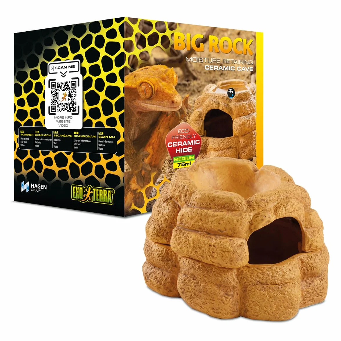 Exo Terra Big Rock Medium ceramiczna jaskinia z pokrywką
