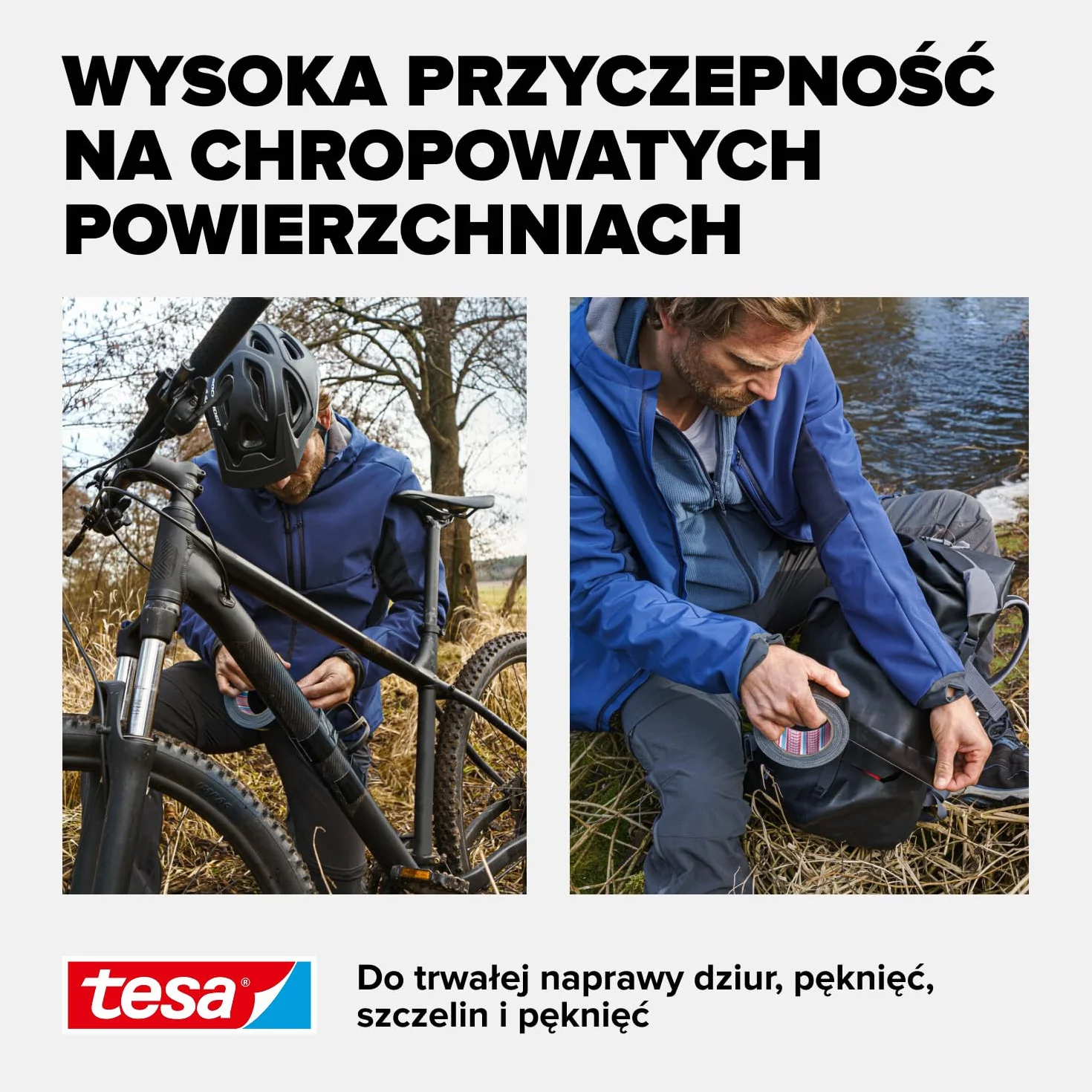 tesa Ultra Power Extreme taśma naprawcza - bardzo dobra przyczepność nawet na nierównych powierzchniach - odporna na czynniki atmosferyczne - urywalna ręcznie - 10 m x 50 mm