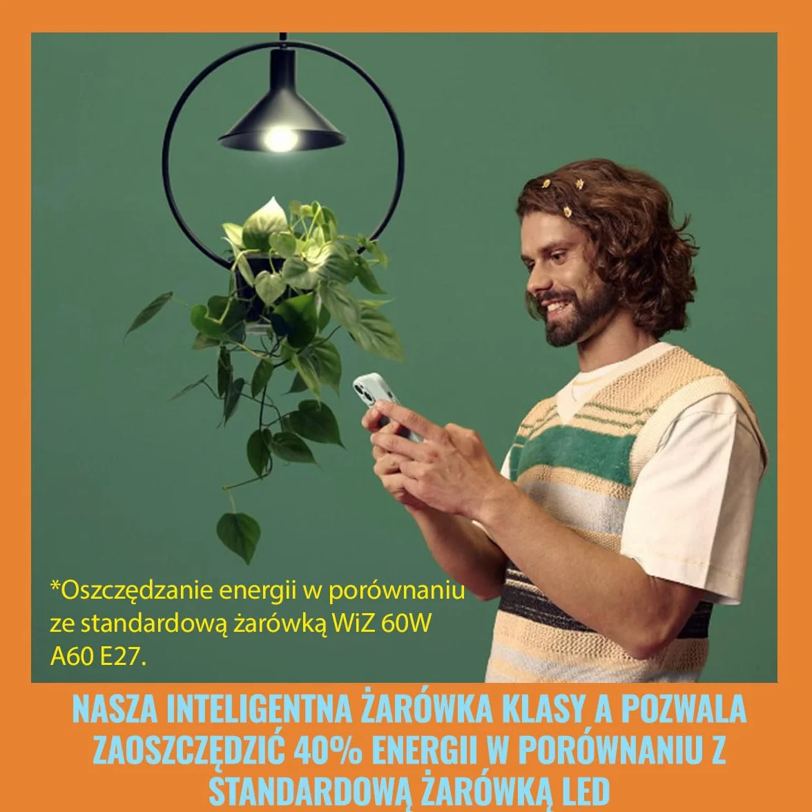 WiZ Ultra wydajna inteligentna lampa LED, E27, klasa efektywności energetycznej A, energooszczędna, automatyzacja i inteligentne sterowanie za pomocą aplikacji/głosu przez Wi-Fi