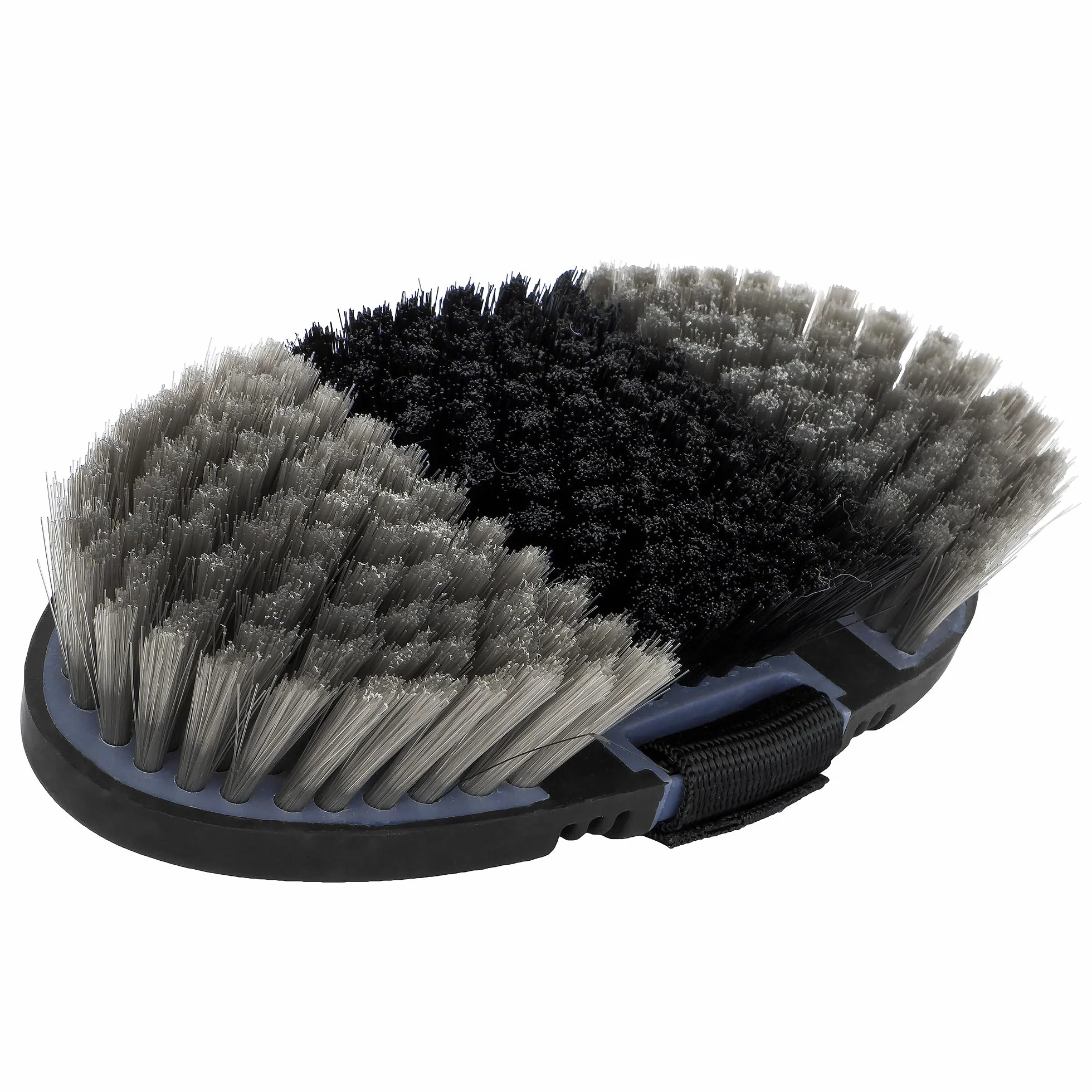 START FlexiBrush szczotka do konia, elastyczna szczotka do pielęgnacji sierści, ergonomiczna, z paskiem na rękę, idealna do wrażliwej skóry konia (czarny/szary)