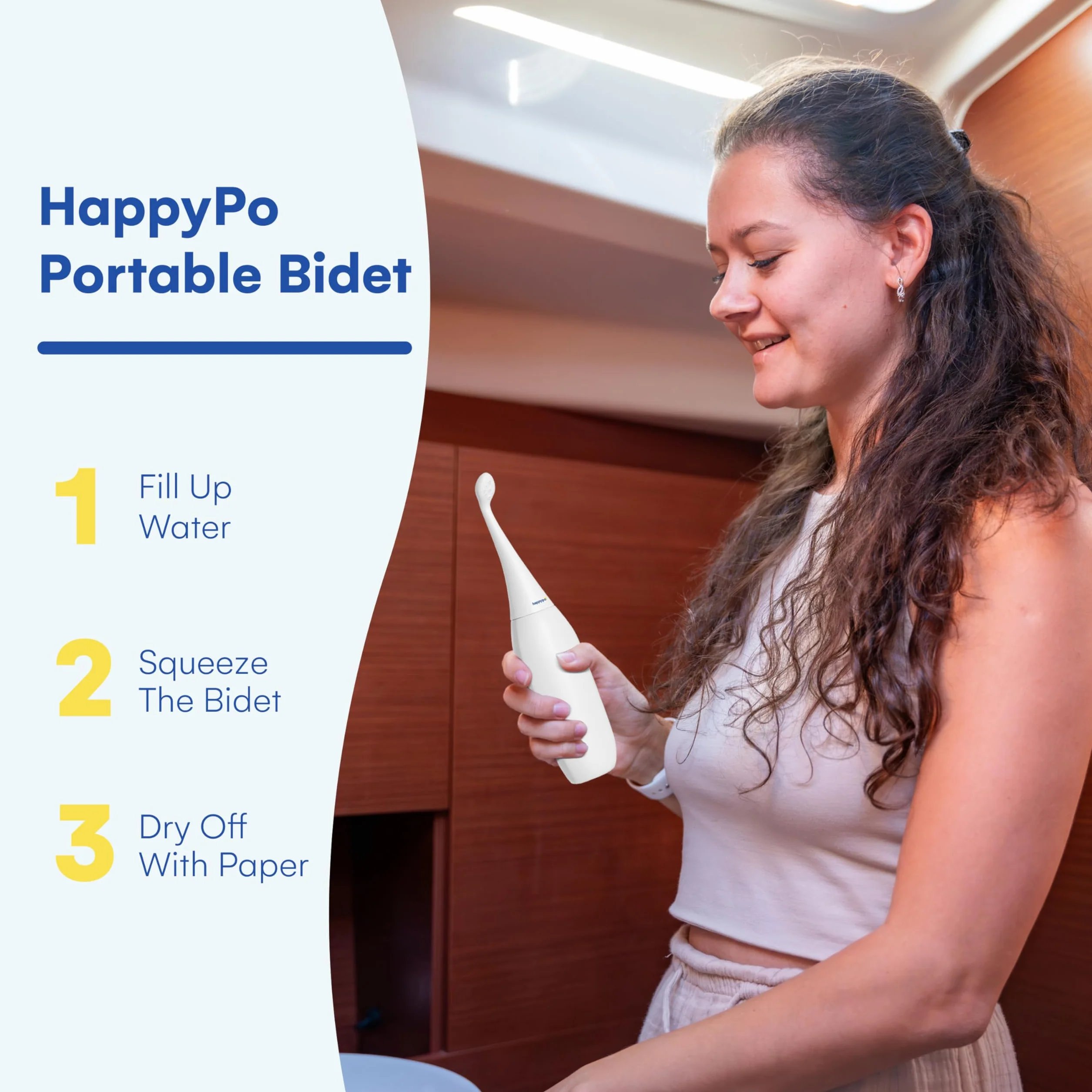 Happypo Po Shower 2.0 mobilny bidet podróżny intymny prysznic biały Easy-Bidet