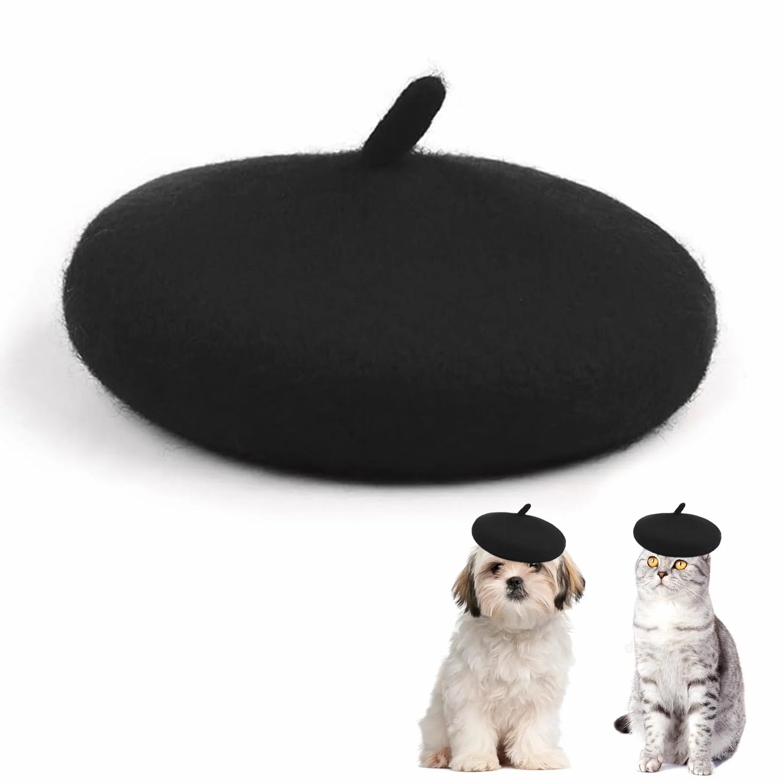 Beret dla psa, beret dla kota, francuski kapelusz dla szczeniaka, kapelusz dla zwierząt, kominiarka dla psa dla kota małe psy akcesoria na imprezę dla szczeniaków, akcesoria dekoracyjne do zdjęć