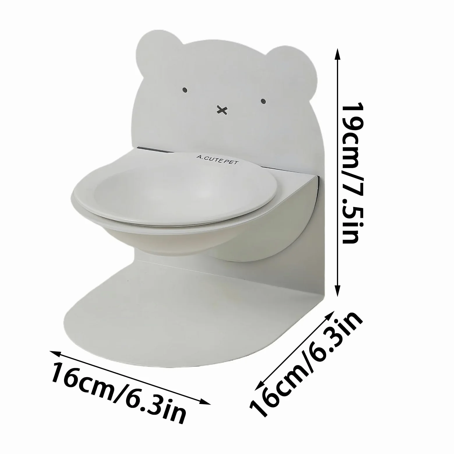 Tilted Puppy Bowl - Easy Clean Cat Dish Bowls | 7.48x6.3x6.3inch Pet Ceramic Bowl for Pets Feeding Mealtime, Ceramic Cats Food Bowls, Dog Food Feeder, Pet Feeder Dish for Proper Mealtime Habits