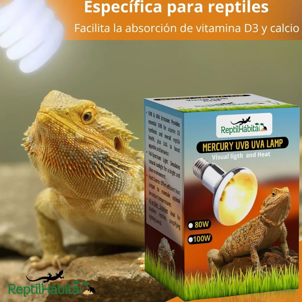 Żarówka UVB UVA do gadów 100 W All-in-One Mercury Steam Lamp do Terrarium