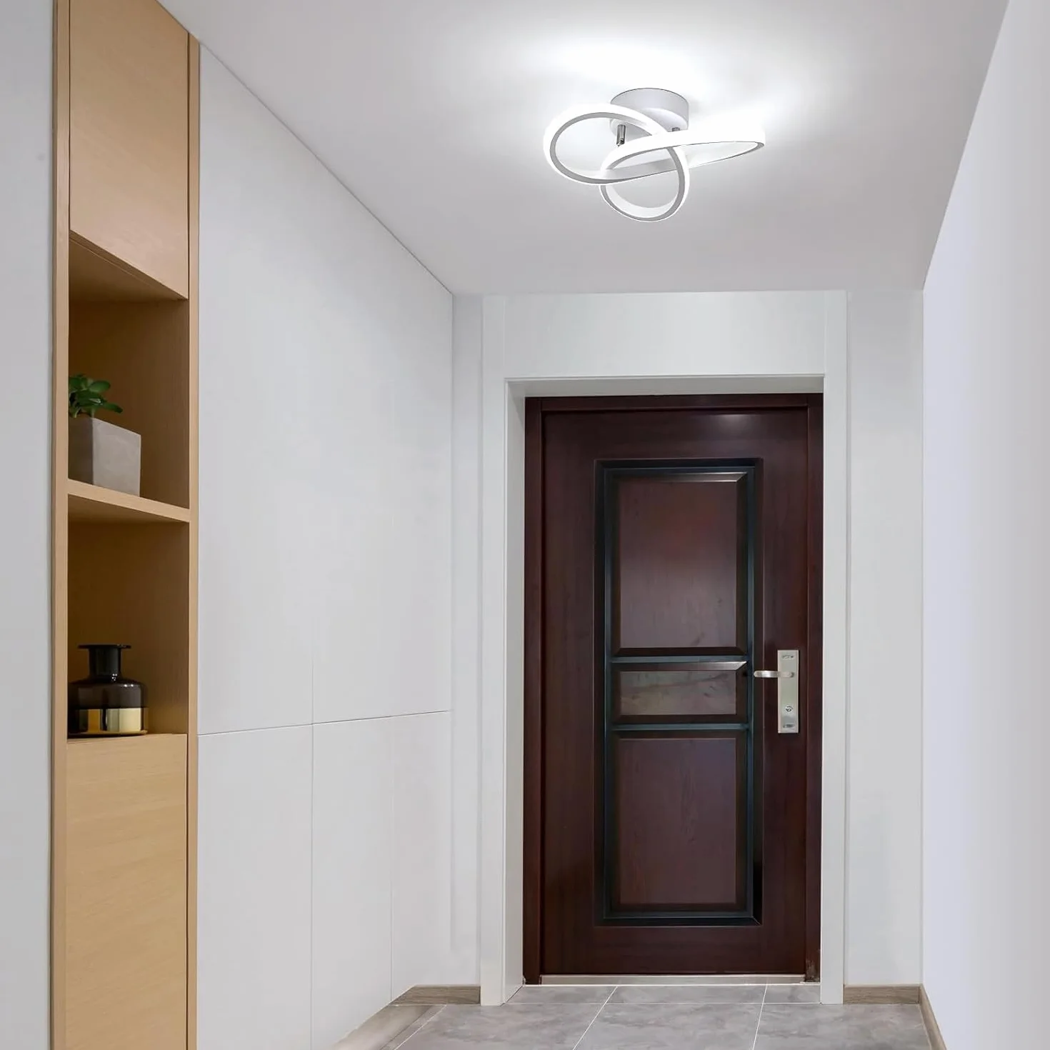 Nowoczesna lampa sufitowa LED, 22W 2500lm Kreatywna lampa sufitowa LED w kształcie kwiatu, oświetlenie sufitowe do sypialni Salon Kuchnia Łazienka Korytarz, 24 * 11 CM, chłodna biel 6500 K