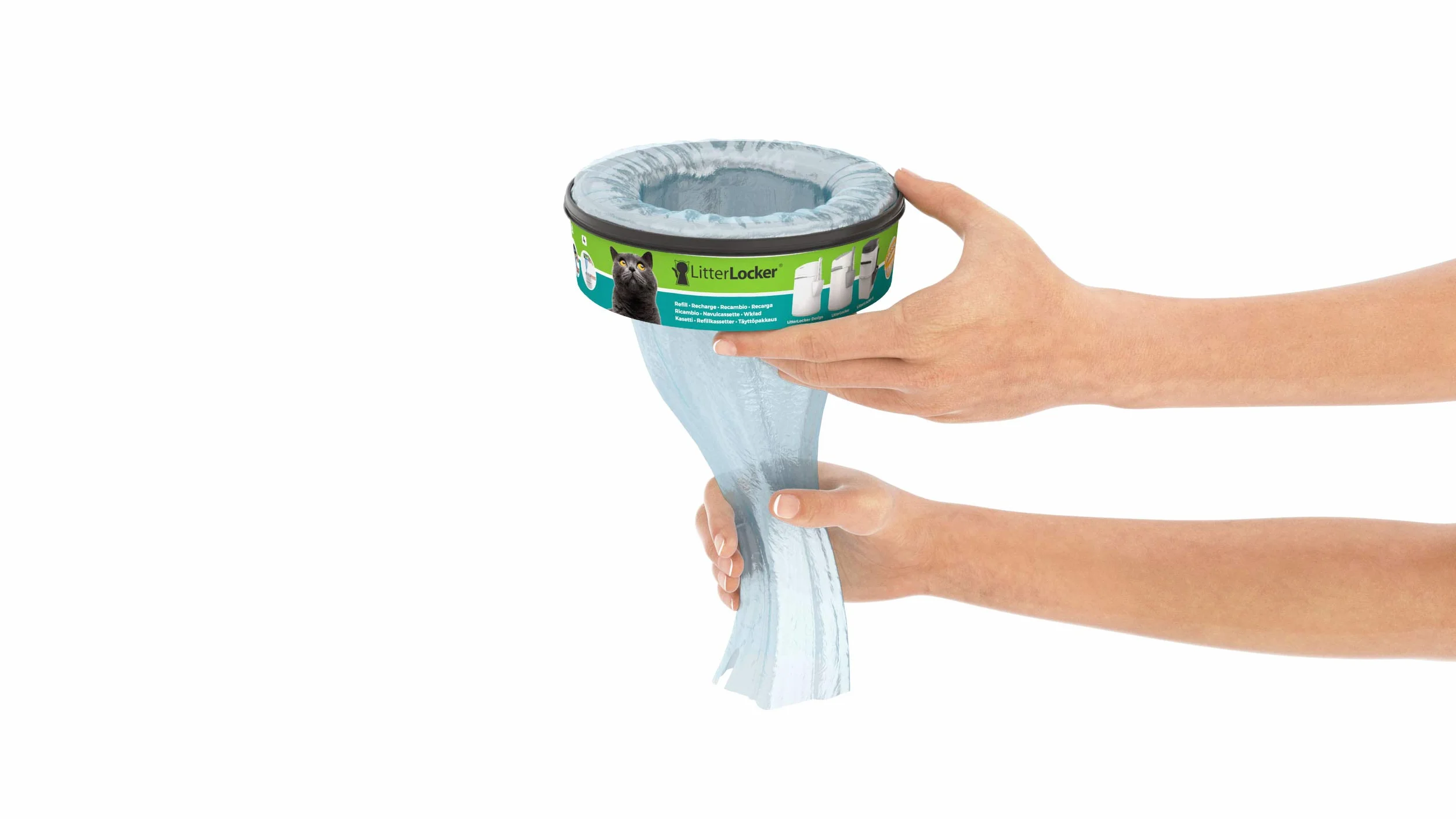 LitterLocker Zestaw 3 okrągłych wkładów do kosza na śmieci II i Design