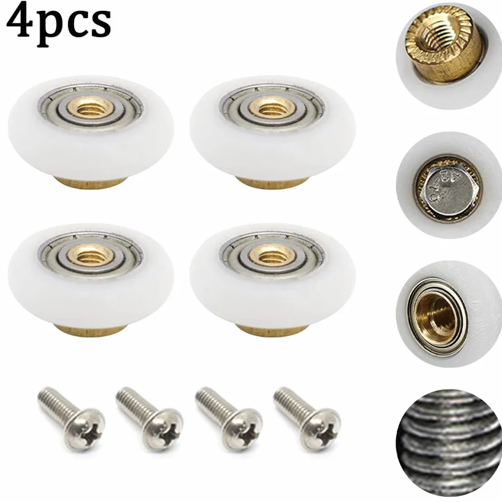 NA 4 szt. Wymienne rolki do drzwi prysznicowych / szyny / koła 20 mm/23 mm/25 mm/27 mm średnicy
