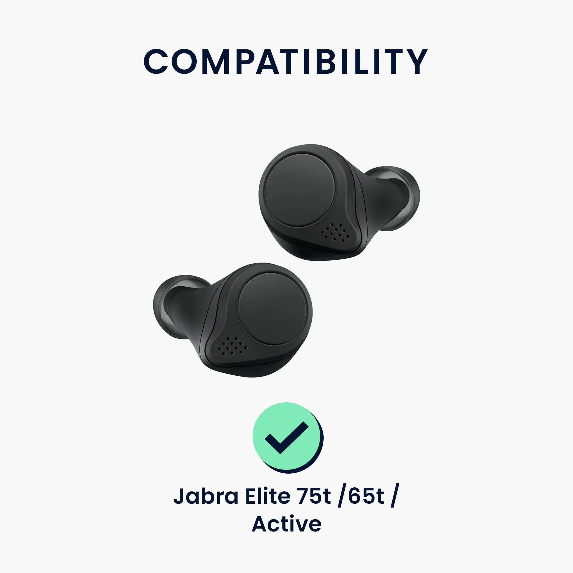 kwmobile Zamienne końcówki do uszu kompatybilne z Jabra Elite 75t /65t / Active - zestaw 6 sztuk - końcówki douszne z pianki memory - szare