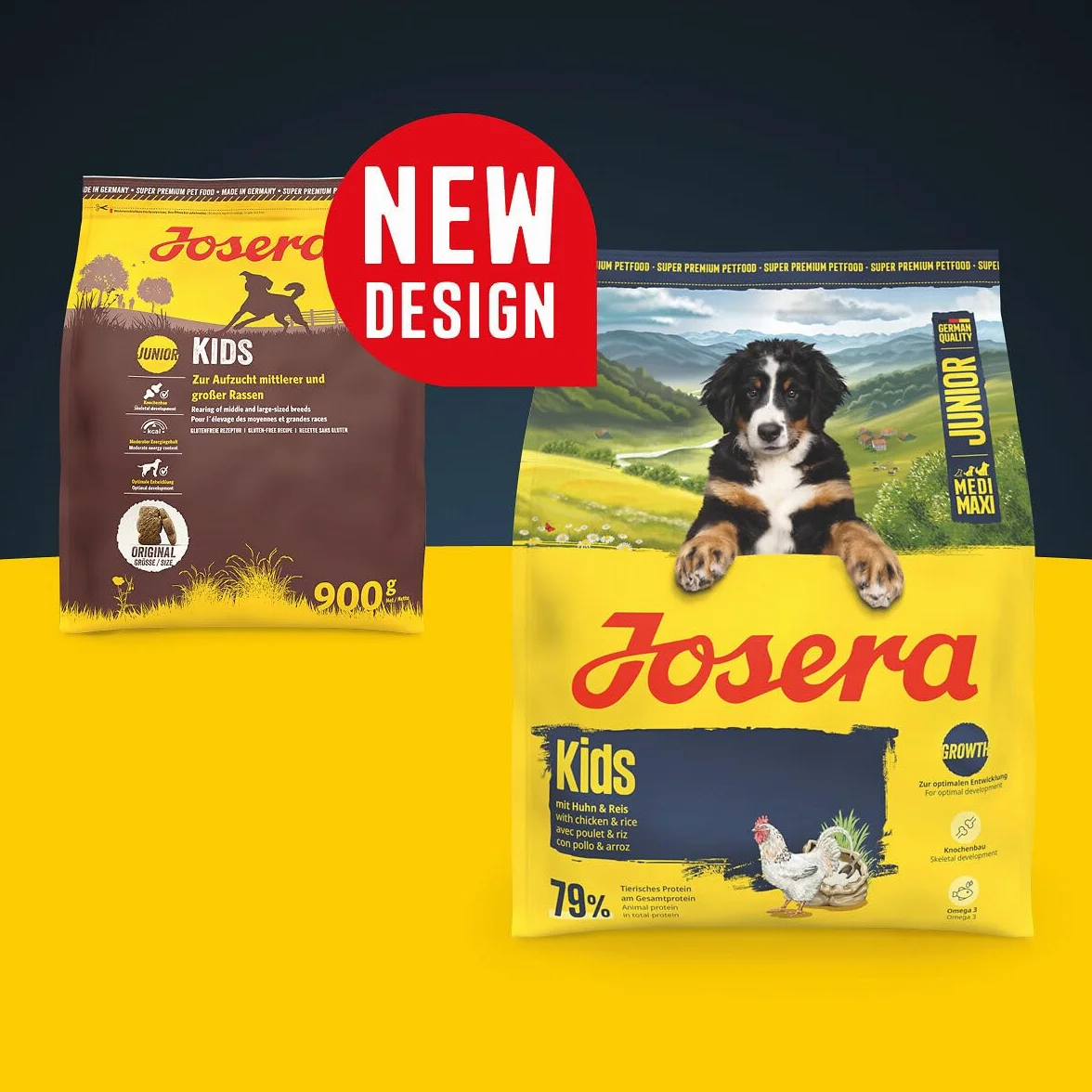JOSERA Junior Kids Kurczak i ryż 3 kg Sucha karma dla rosnących większych psów bezglutenowa