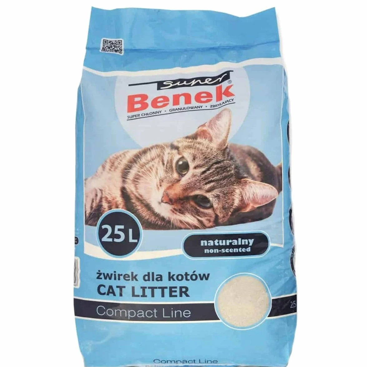 Super Benek Żwirek Bentonitowy Drobnoziarnisty 25L 20kg