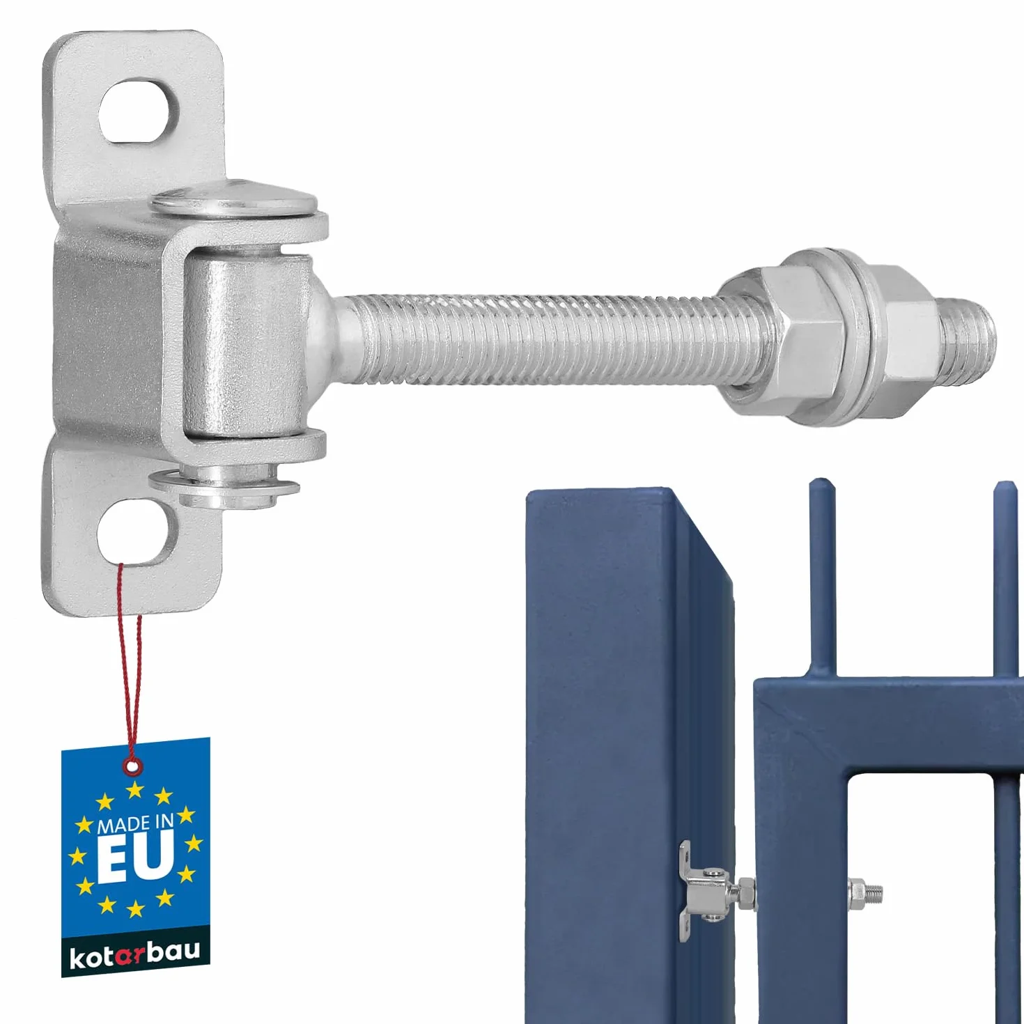 KOTARBAU® Zawias Regulowany - Zawias Wkręcany Do Bram Furtek - Gwint M12 - Stal