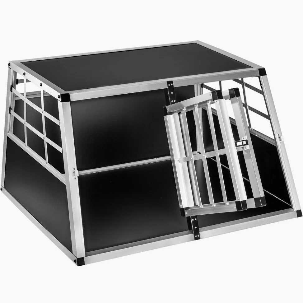 tectake Aluminiowa skrzynia transportowa dla psów Double Klein
