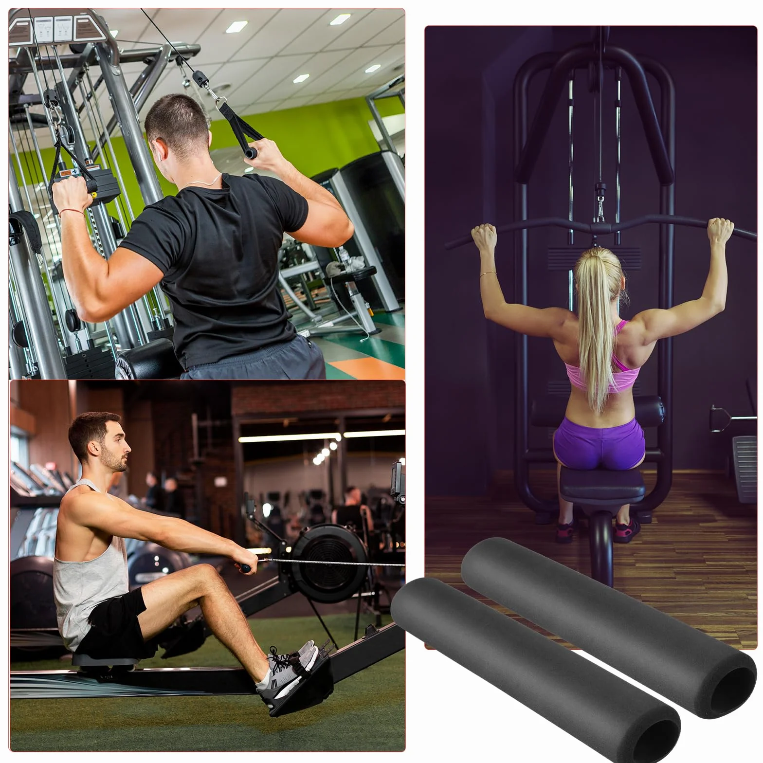 Prasacco 1 para uchwytów piankowych, rurki piankowe do podparcia, osłona izolacyjna do fitnessu, roweru