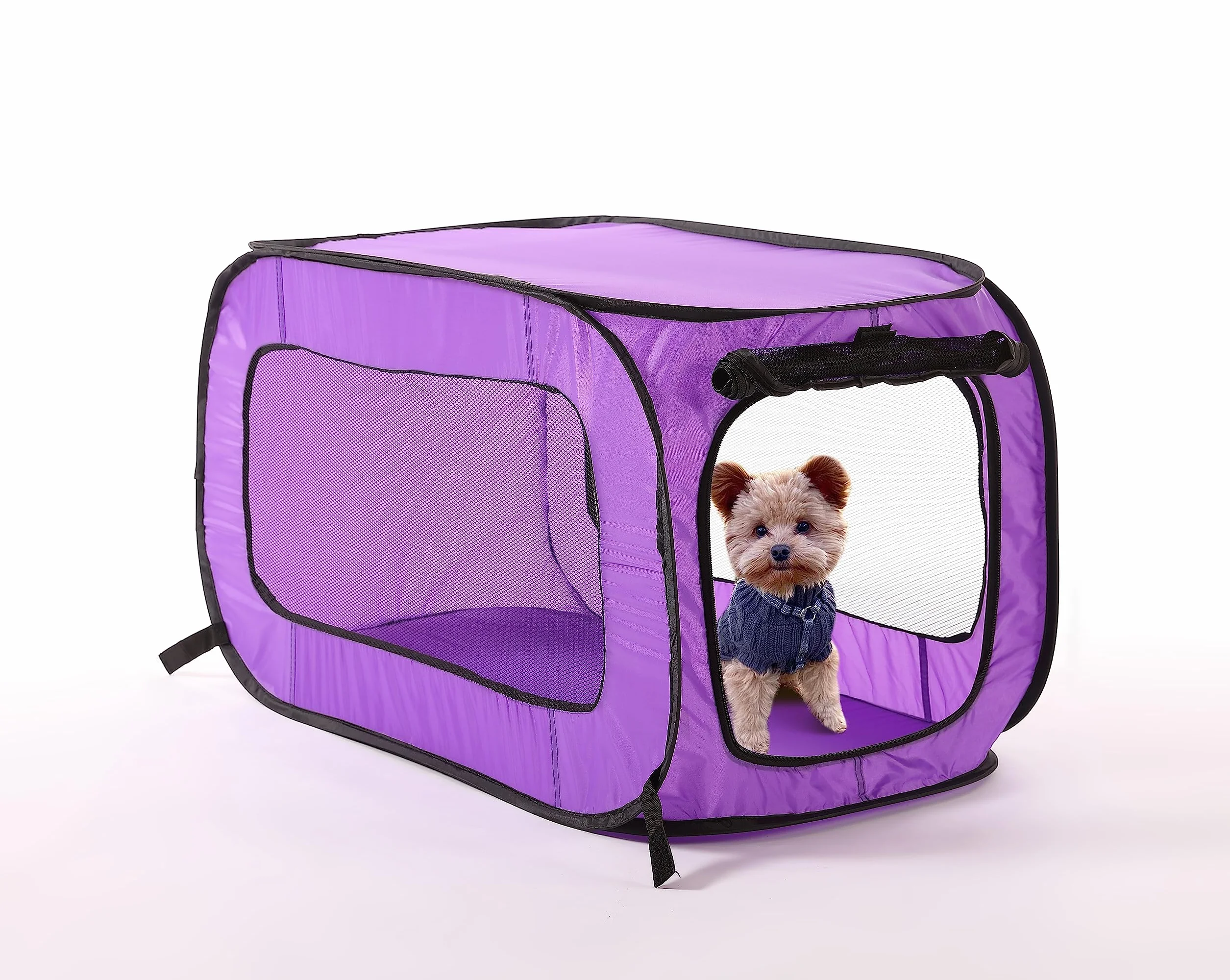 Beatrice Home Fashions Przenośna, składana, wyskakująca buda dla zwierząt domowych, 82,5 cm dł. x 48 cm szer. x 45 cm wys., fioletowa