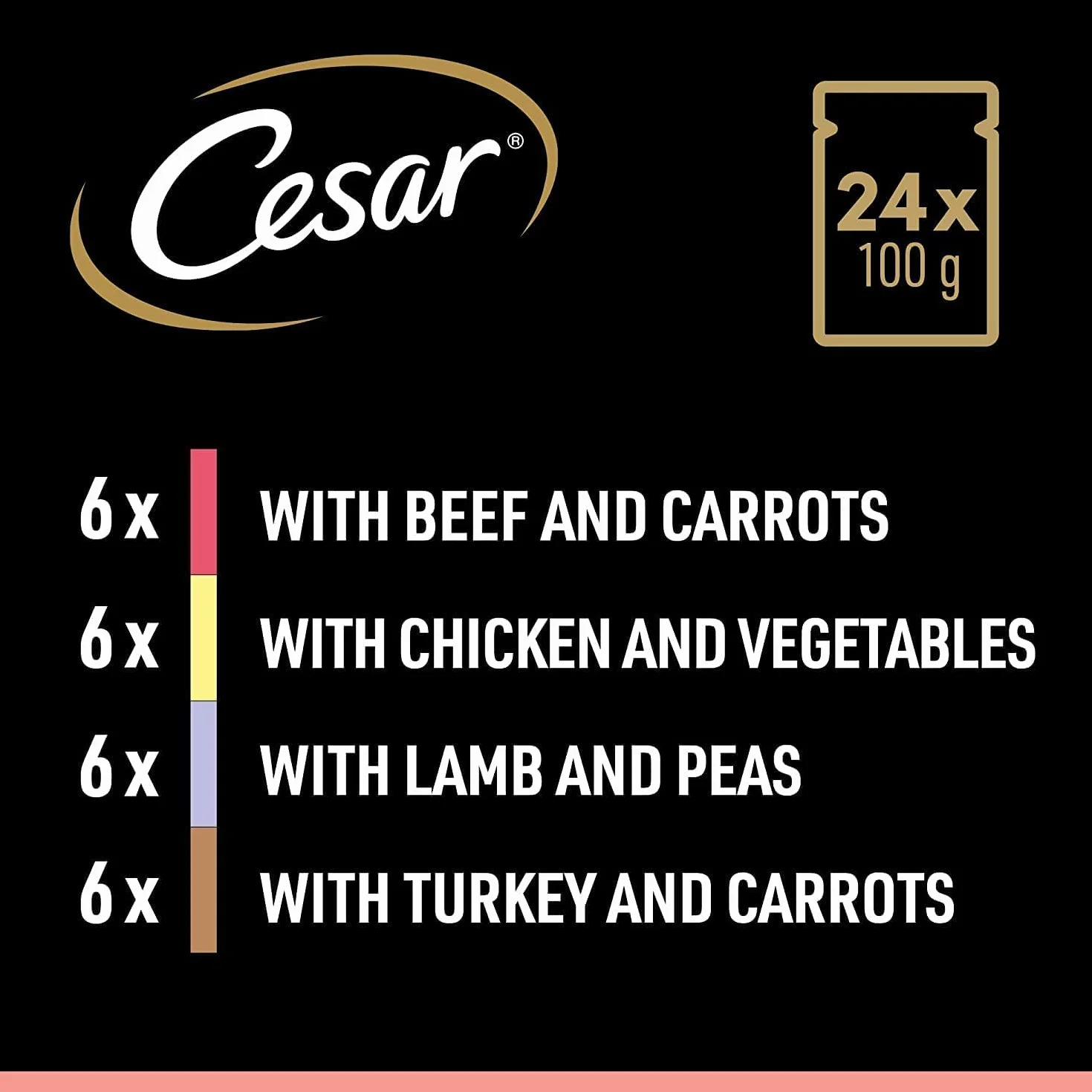 Cesar 4008429079573 Karma, Wołowina, 48 x 100g