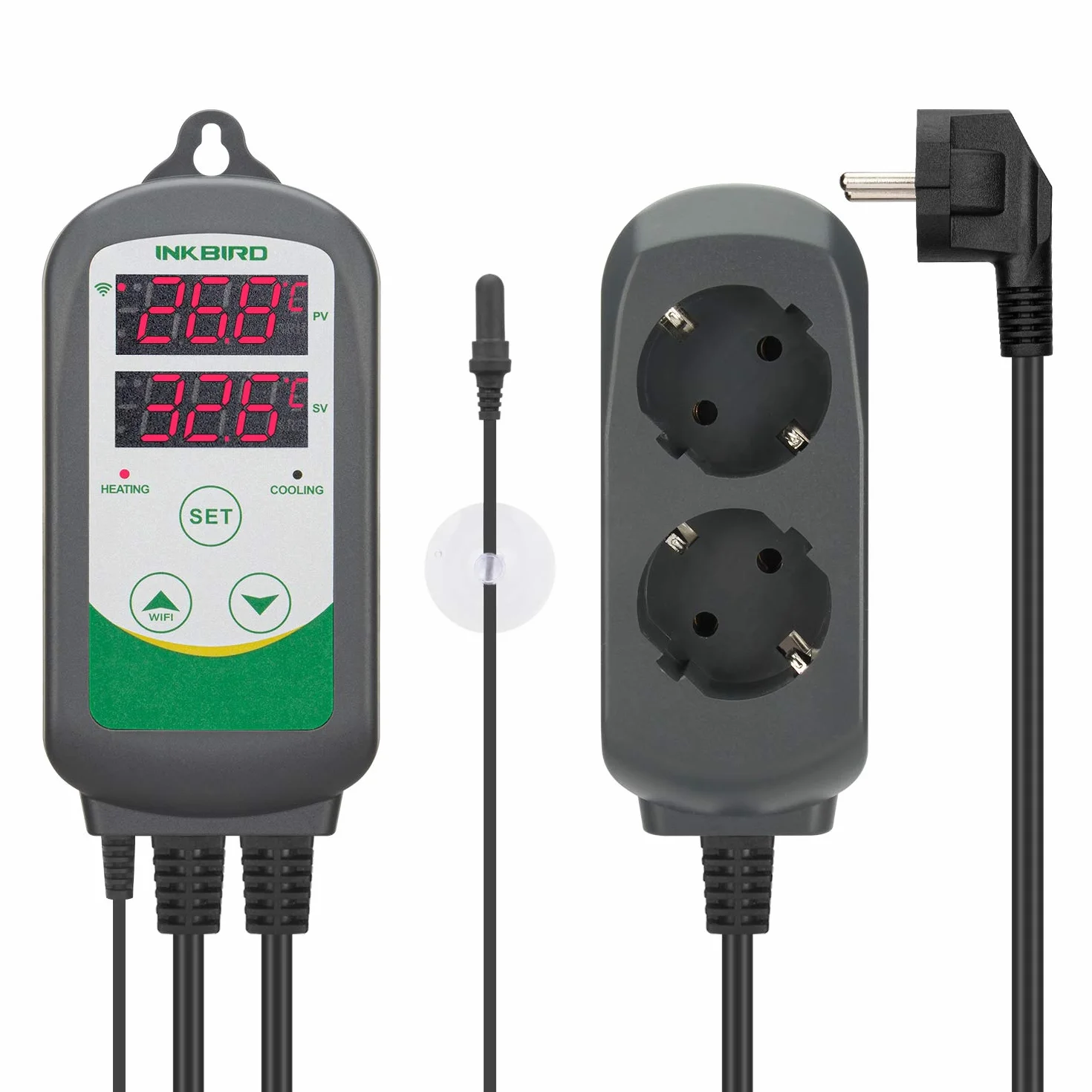 Inkbird ITC-308-WIFI Termostat temperatury, gniazdo chłodzące 230 V z wodoodporną sondą do akwarium