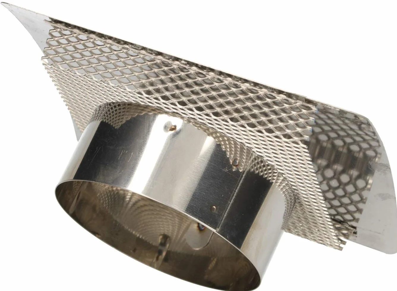 KOTARBAU® Kratka wentylacyjna wypukła z siatką metalową Ø 100 mm stal nierdzewna matowa