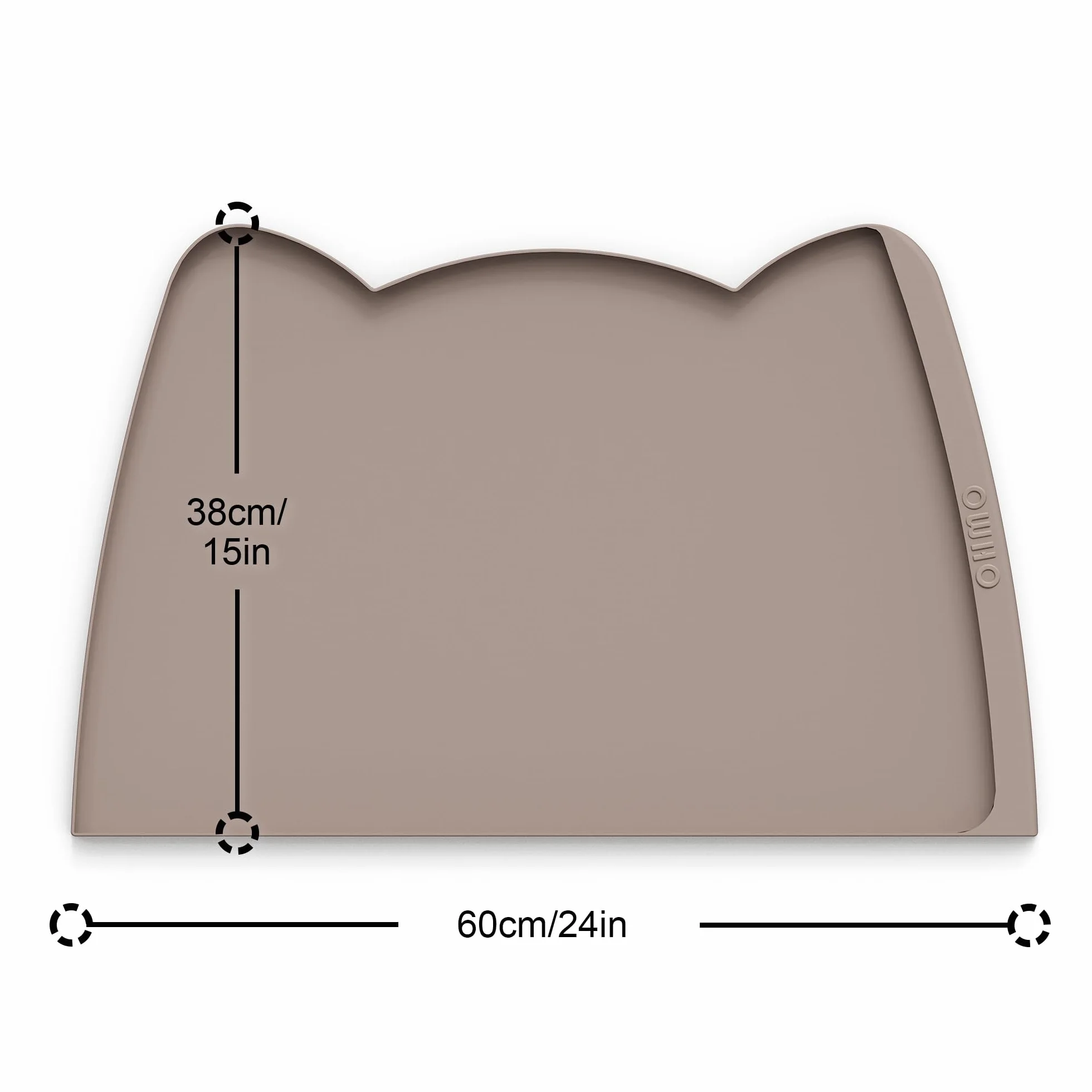 OHMO Mata na karmę dla kotów (60 x 38 cm) silikonowa wodoodporna mata pod miski dla psa, antypoślizgowa, duża mata na karmę dla zwierząt domowych, mata do karmienia i wody, łatwa do czyszczenia