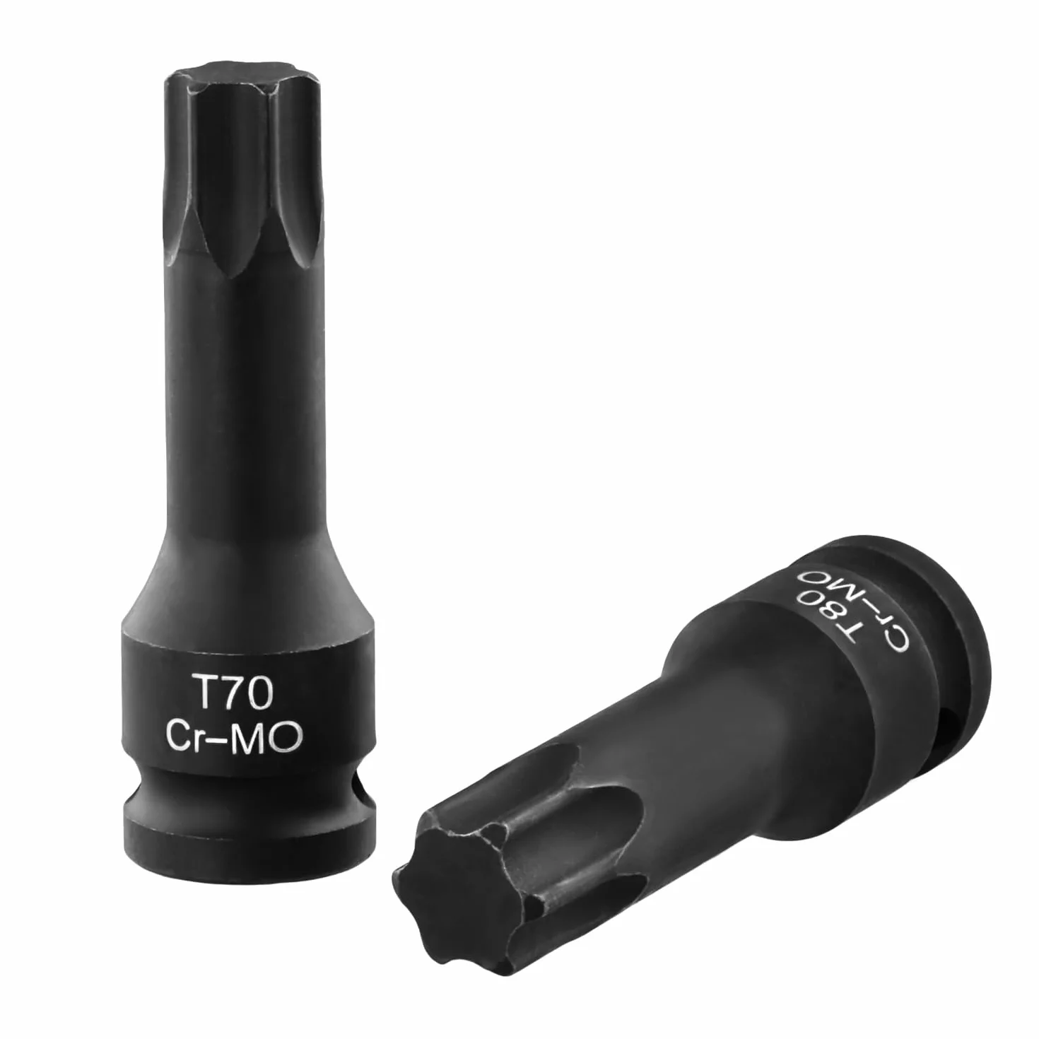 QWORK 10-częściowy zestaw nasadek udarowych gwiazd T25-T80 napęd 1/2 cala chrom-wanadowy