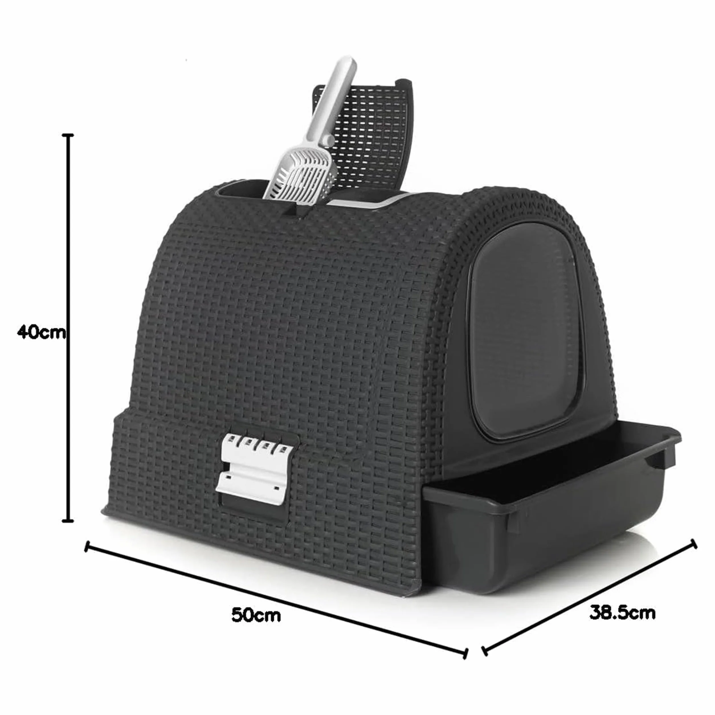 Curver Petlife Kuweta dla Kota, Czarny, 50,3 x 40,7 x 37,3 cm
