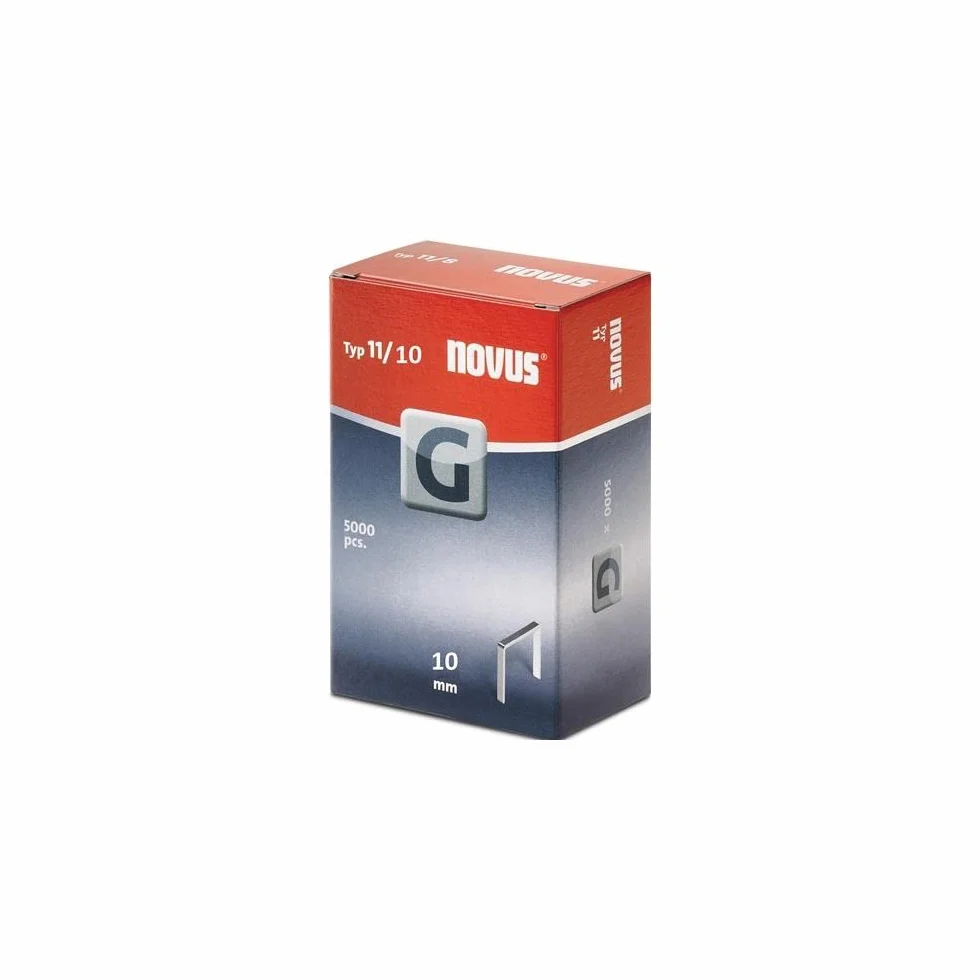Novus Klamry płaskie do zszywacza młotkowego 10 mm, 5000 zszywek typu G 11/10, z ocynkowanego drutu stalowego