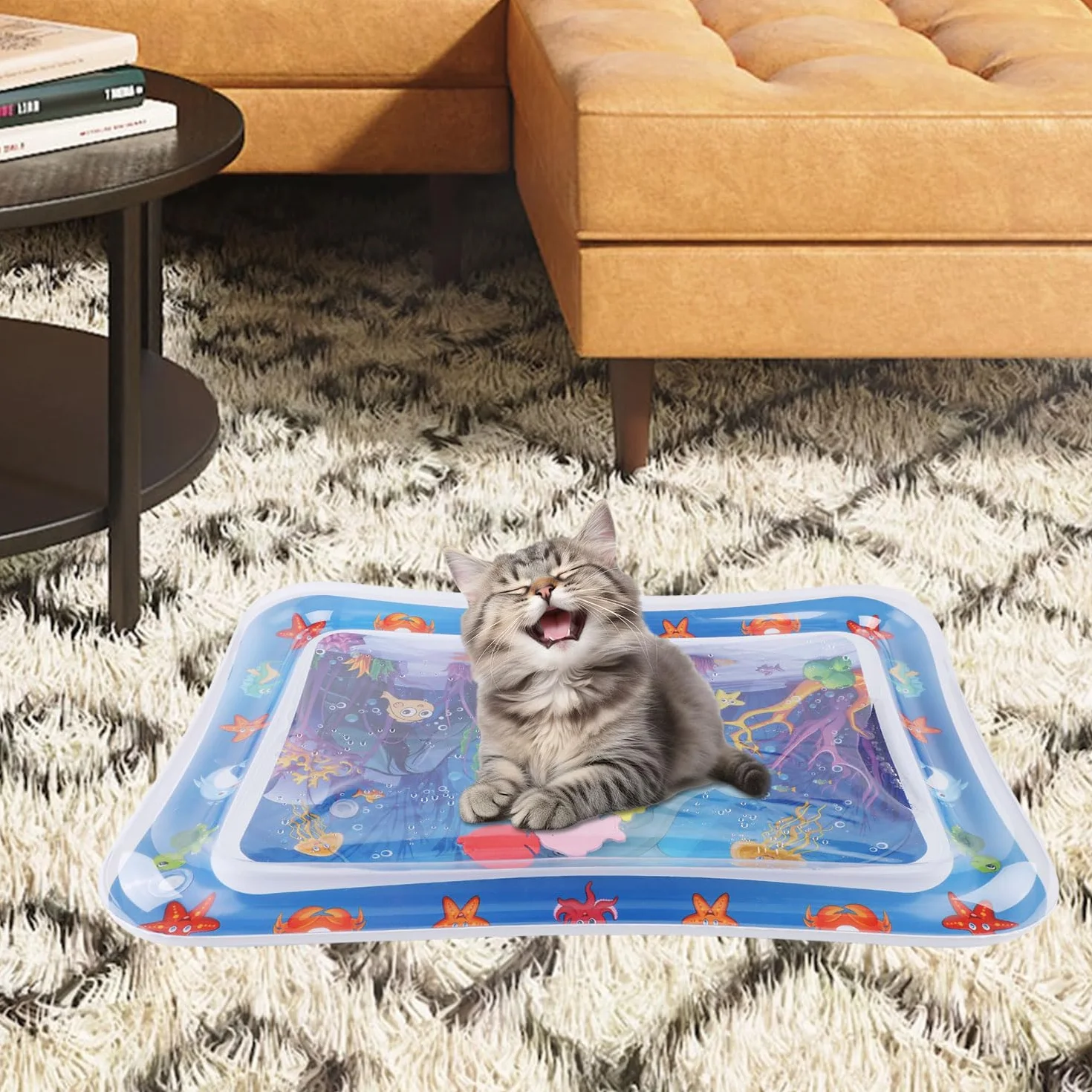 Mata do Zabawy z Woda dla Kota, Zabawa dla Zwierzat Domowych Zabawka do Zabawy w Wode Kitty Playmat Woda Chlodna Komfort Podkladka do Zabawy dla Kota Zabawka dla Psa Kot Zabawa w Wodzie Sama