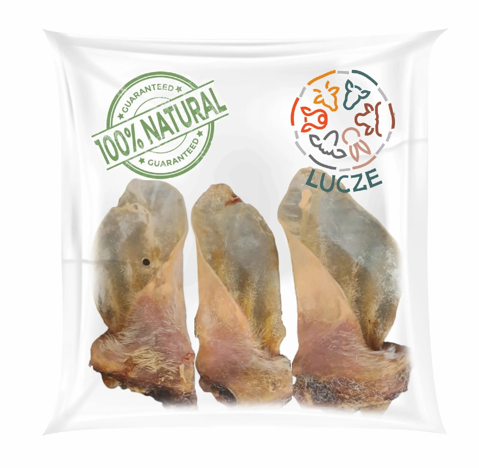 Uszy Wołowe XXL z Muszlą dla Psów, 1 kg, Naturalny Gryzak do Żucia dla Dużych Psów, 15-22 cm, Bez Futra, Organiczna Przekąska Bez Chemikaliów, Polska Produkcja