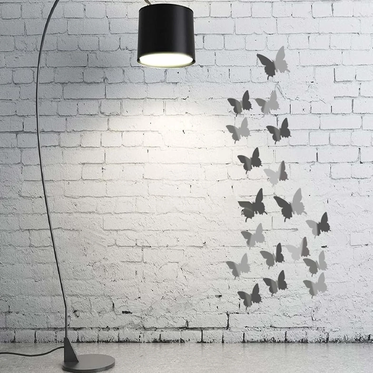 Naklejki 3D na ścianę motyl lustro dekoracja mieszkania zdejmowane 60 sztuk