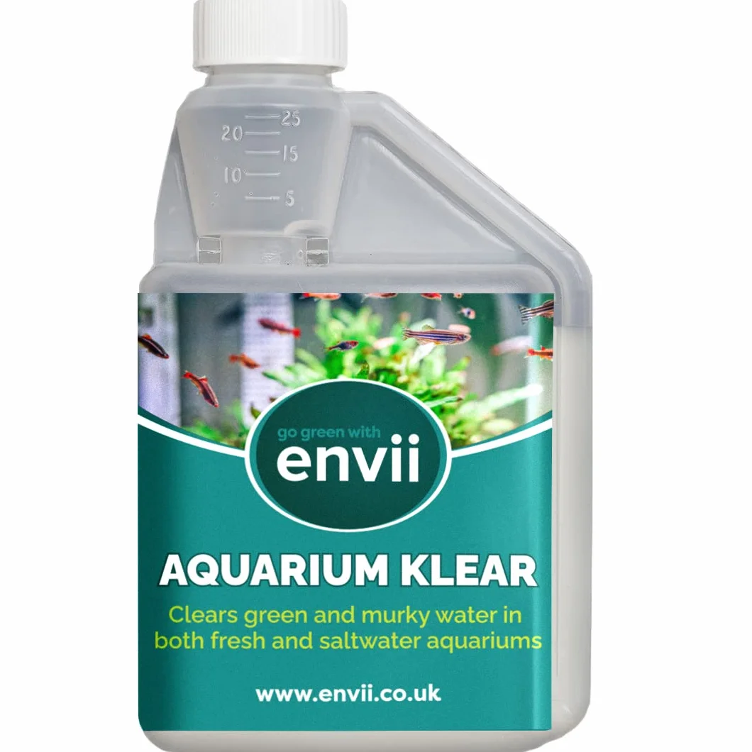 Envii Aquarium Klear - bakterie akwariowe - uzdatnianie wody do akwarium - Krystalicznie czysta woda w akwarium – płyn do czyszczenia akwarium - Oczyszcza 4000 litrów