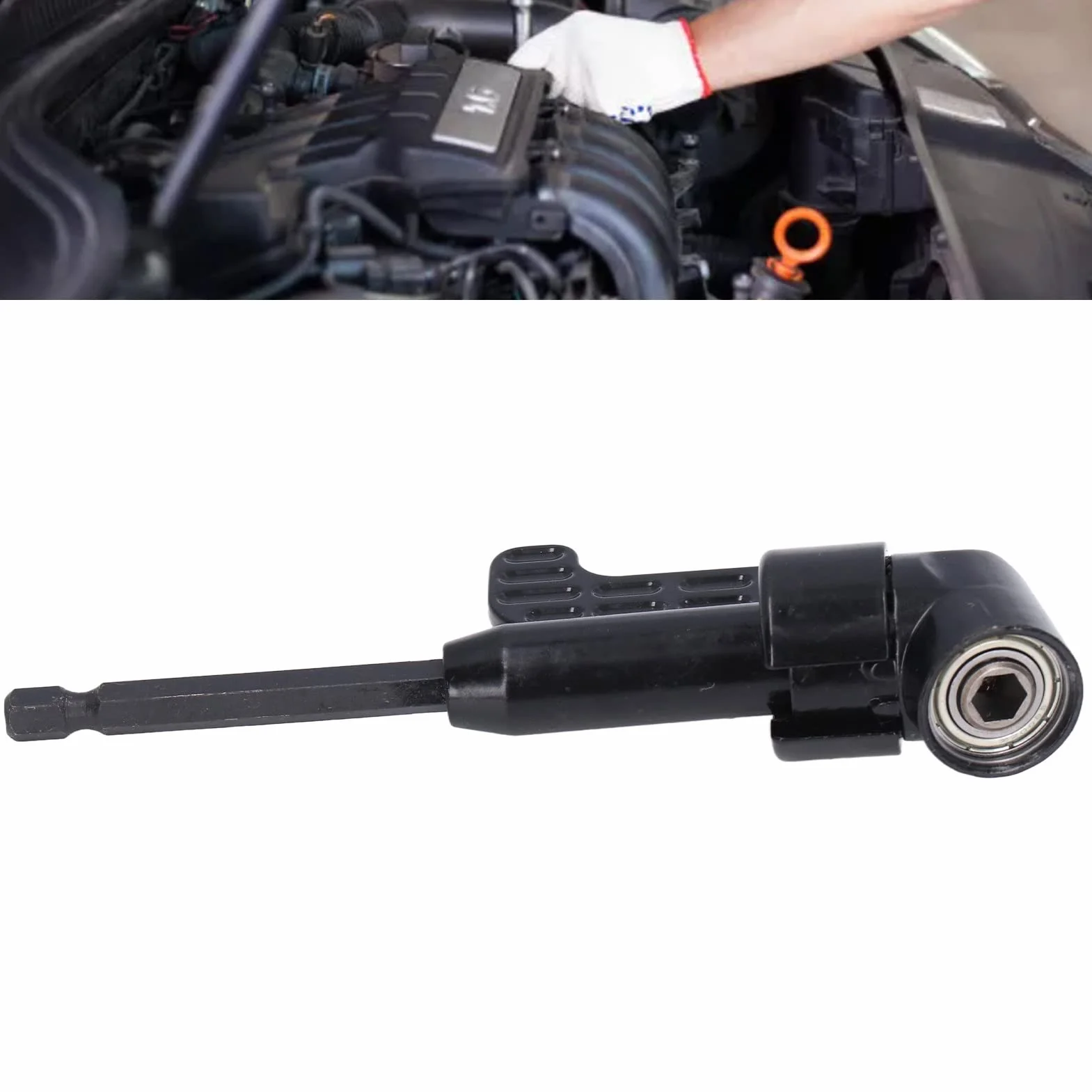 Adapter do Wiertarki Elektrycznej 105 Stopni Magnetyczny Wkrętak Kątowy z Chwytem Sześciokątnym 1/4 Cala do Akumulatorów, Uchwyty na Bity
