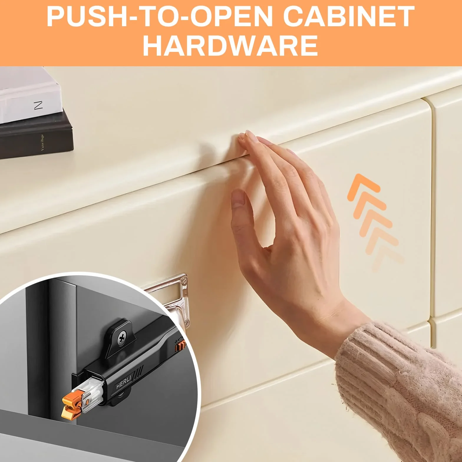 Heavy Duty Push Open otwieracz drzwi do szafy, 40 N, sprężynowy, zatrzask, otwieranie drzwi ciśnieniowych, push to open, do dużych szafek, kuchni, zwalniania zatrzasków, 4 szt