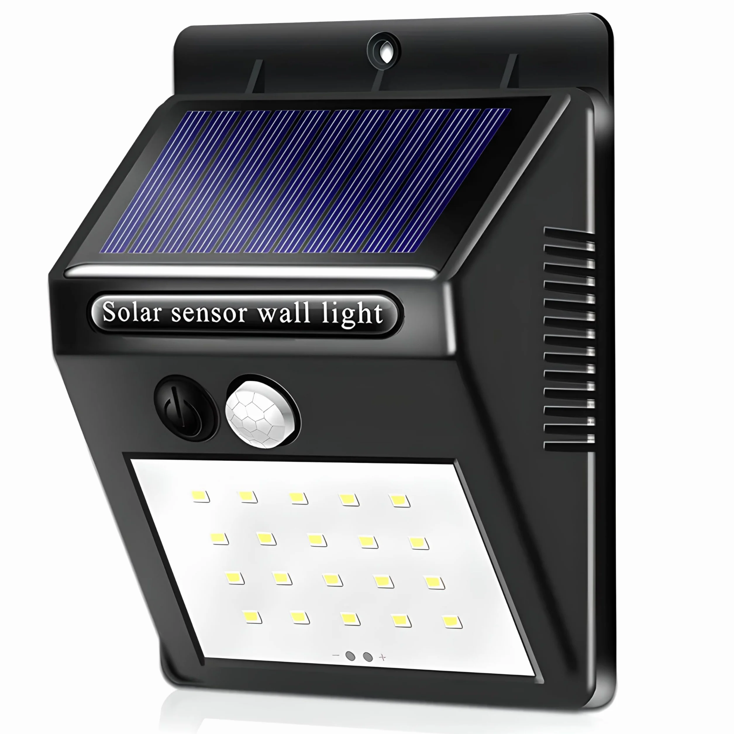 Retoo Lampa solarna do użytku na zewnątrz z czujnikiem ruchu i czujnikiem zmierzchu oświetlenie ścienne do ogrodu ściezki garażu podwurka tarasu kinkiet zewnętrzny 106 diod LED
