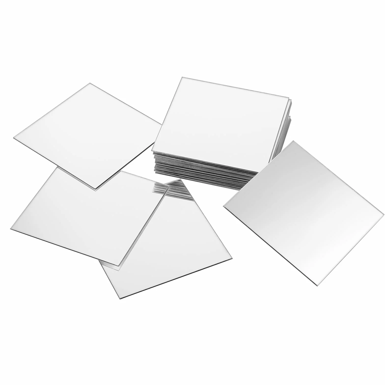 25 akrylowych kwadratowych luster – 7 x 8 cm, samoprzylepne płytki ścienne do majsterkowania i projektów DIY