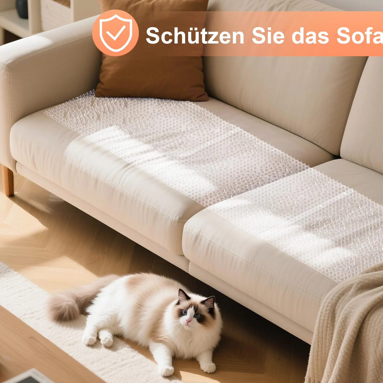 Uross Mata ochronna dla kotów – zestaw bariery dla kotów (10 sztuk) 41 x 33 cm kwadratowa – mata Scat Mat z 2,5 cm plastikowymi kolcami, mata ochronna dla kotów, środek odstraszający koty, psy, do