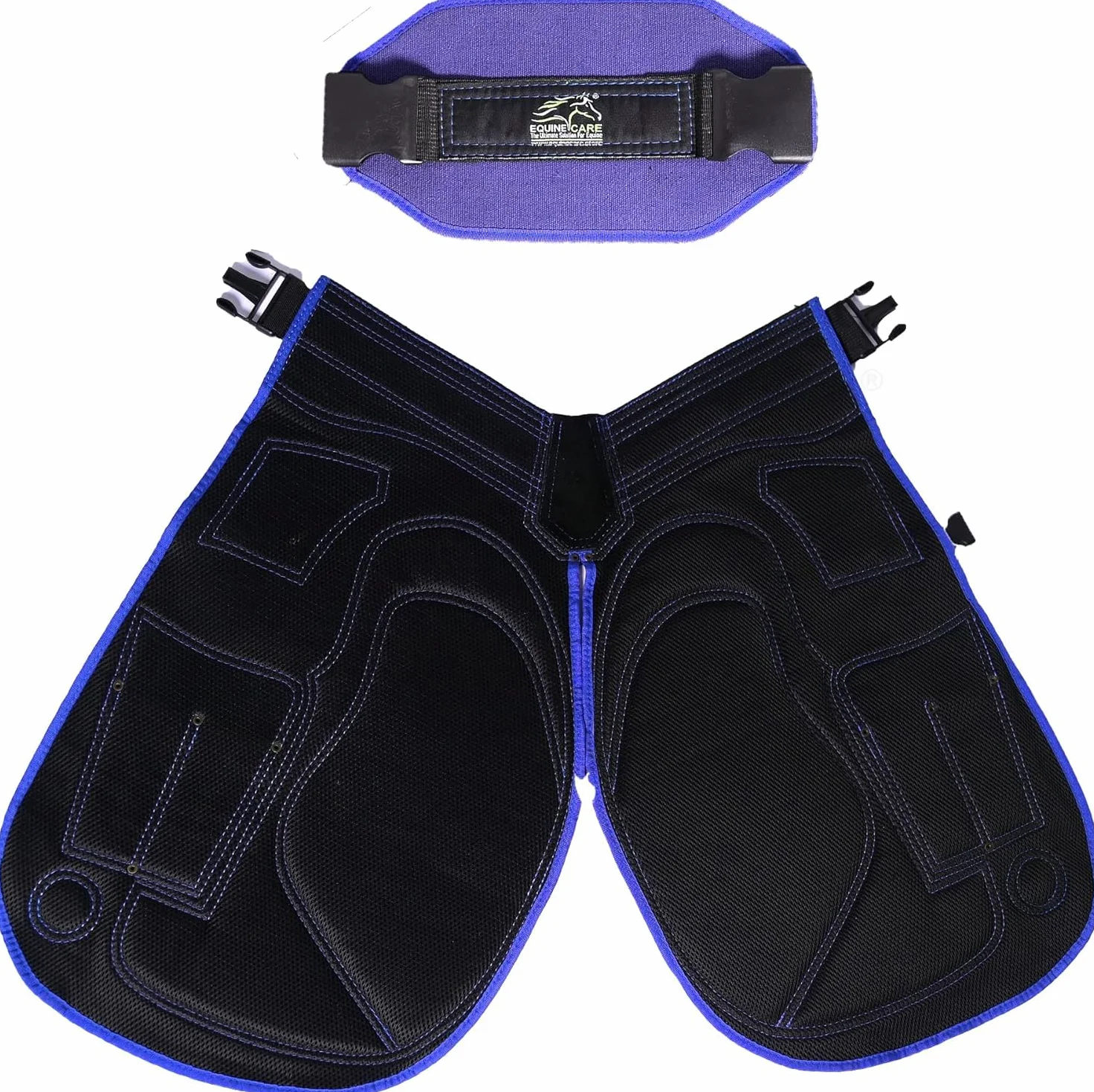 EQUESTRIAN STORE 75 cm - 29 cali fartuch z kutego skóry, płótno z kutego skóry, fartuch z prawdziwego zamszu, fartuch narzędziowy do podkaszarki, pielęgnacja kopyt, dla mężczyzn i kobiet,, Niebieski i