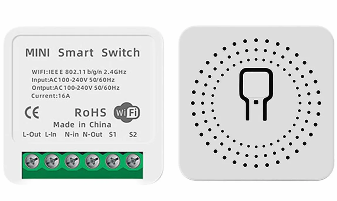 MINI PRZEKAŹNIK WIFI TUYA WŁĄCZNIK DOPUSZKOWY STEROWNIK ŚWIATŁA 16A 3680W