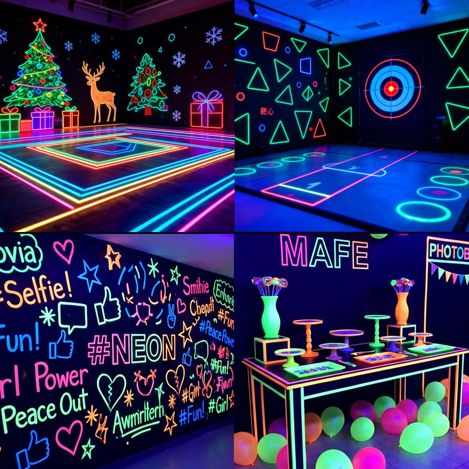 TIESOME 6 rolek neonowej taśmy klejącej, taśma fluorescencyjna UV, czarne światło, 1,5 cm x 5 m, taśma świetlna, dekoracja na imprezę i projekty artystyczne, 6 kolorów (niebieski, pomarańczowy, różowy