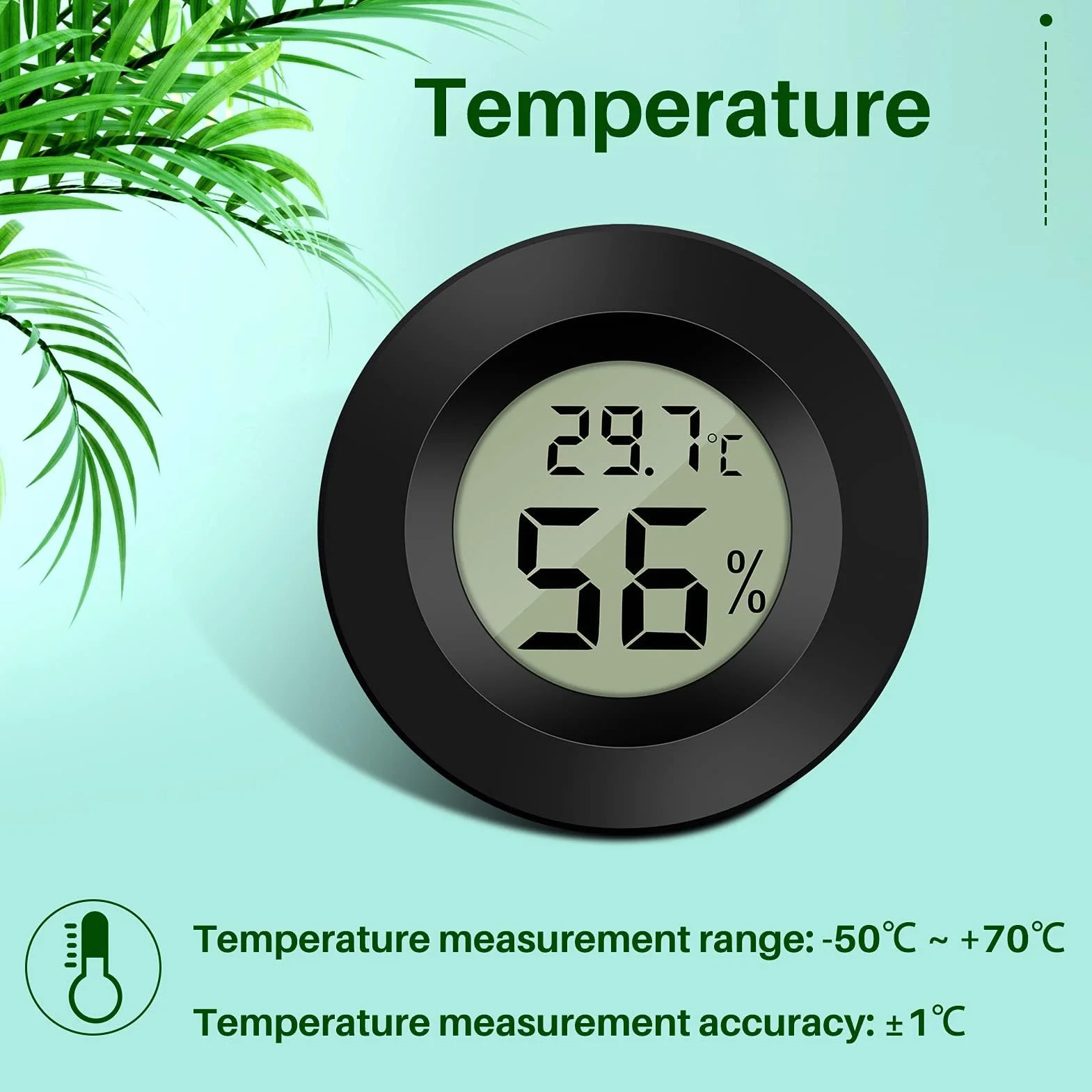 zalati Termometry dla gadów 2 szt. Wbudowany termometr higrometr 2 w 1 LCD do terrarium cyfrowy inkubator drobiu - 1 sztuka czarny i 1 szt. biały