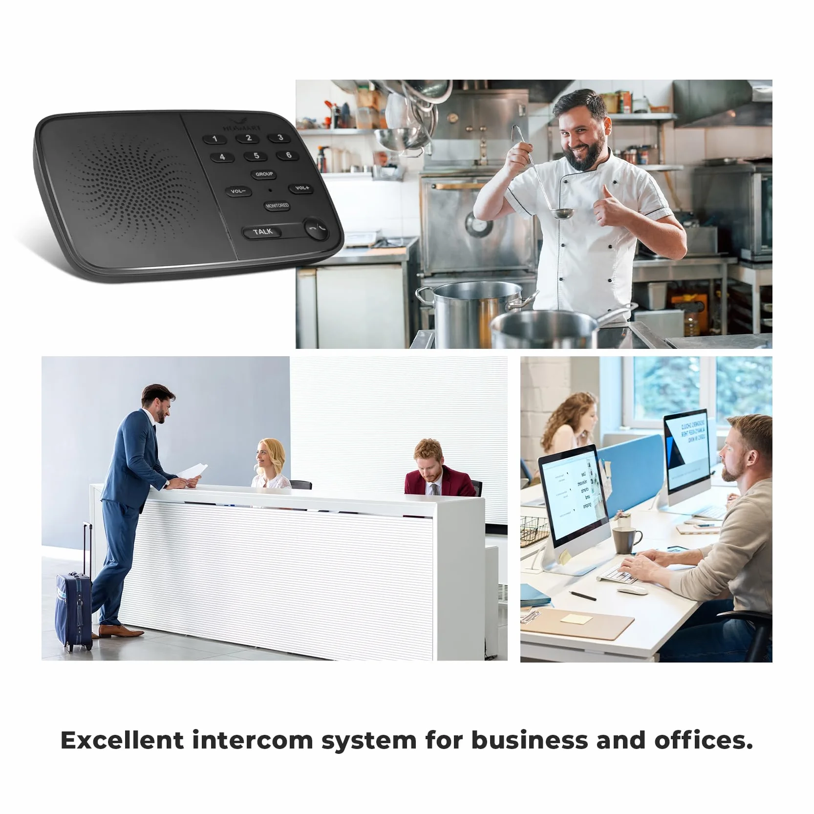 Hosmart UltraSpeak Pro bezprzewodowy interkom do domu, 2024 Full-Duplex bezprzewodowy interkom biznesowy, interkom pokojowo-pokojowy, dwukierunkowy interkom w czasie rzeczywistym o zasięgu 400 metrów