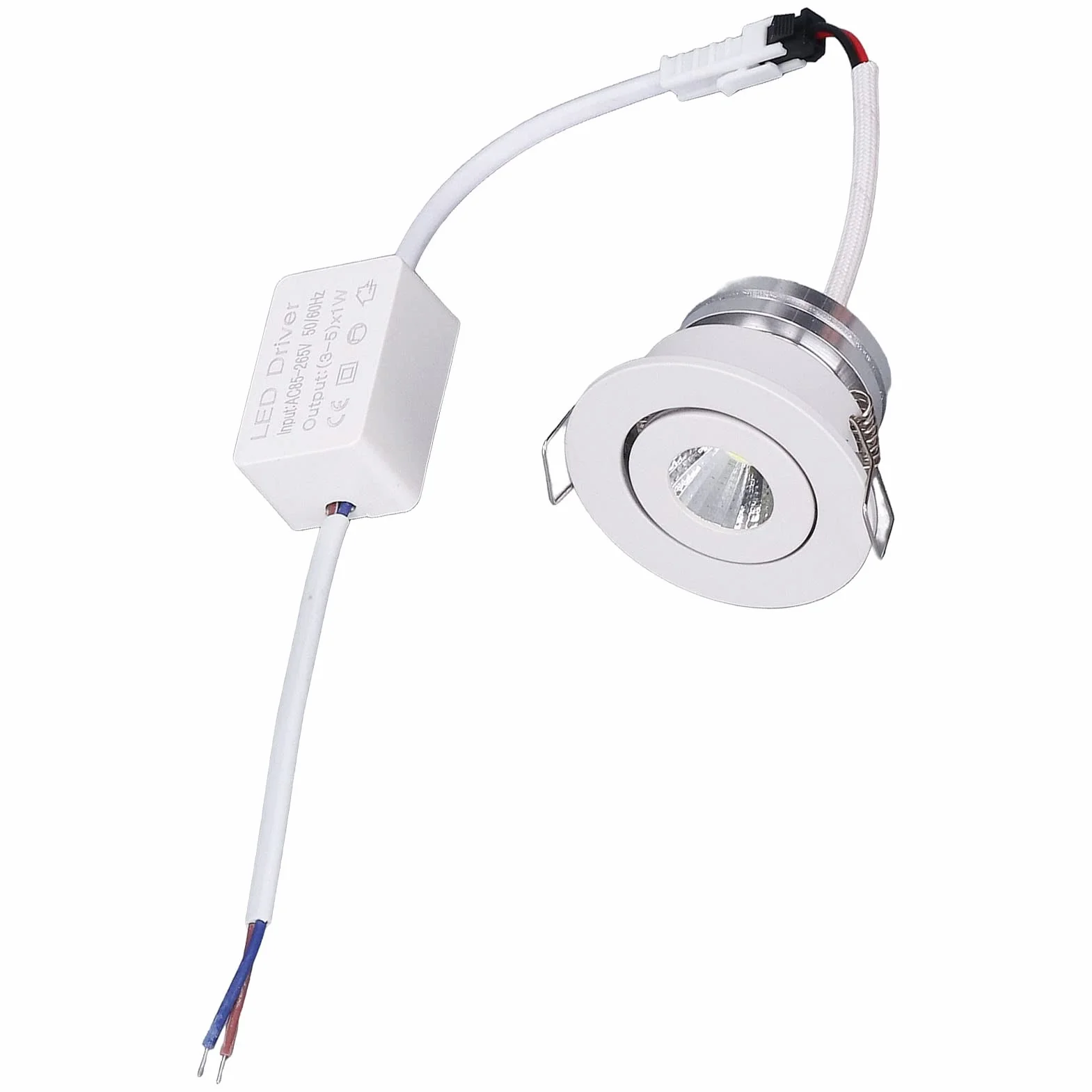 Cryfokt Oprawa Wpuszczana Mini LED, Stabilne Odprowadzanie Ciepła, Aluminium, Biała, do Toalet, Werand, pomieszczeń Zbiorczych [regulowana, Praktyczna, wszechstronna] (Ciepłe białe światło 3000K)