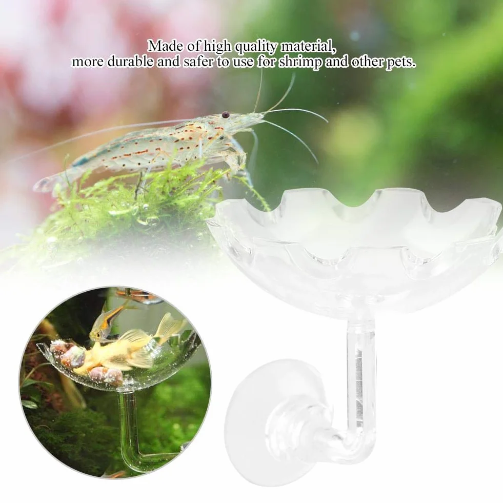 Shrimp Futternapf Acryl Sucker Cup Design Aquarium Bowl Tray Wasser Lebensmittel Kleiner Reptil Würmer Haustiere Dish Feeder Bowl
