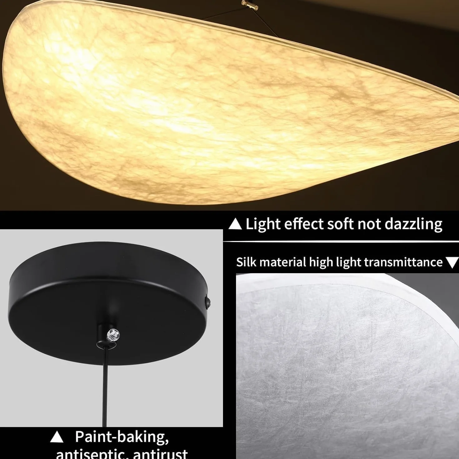 Nowoczesna lampa wisząca z jedwabiu LED duża biała wisząca lampa sufitowa w stylu nordyckim regulowana wysokość żyrandol Wabi Sabi Deco do salonu kuchni wyspy jadalni